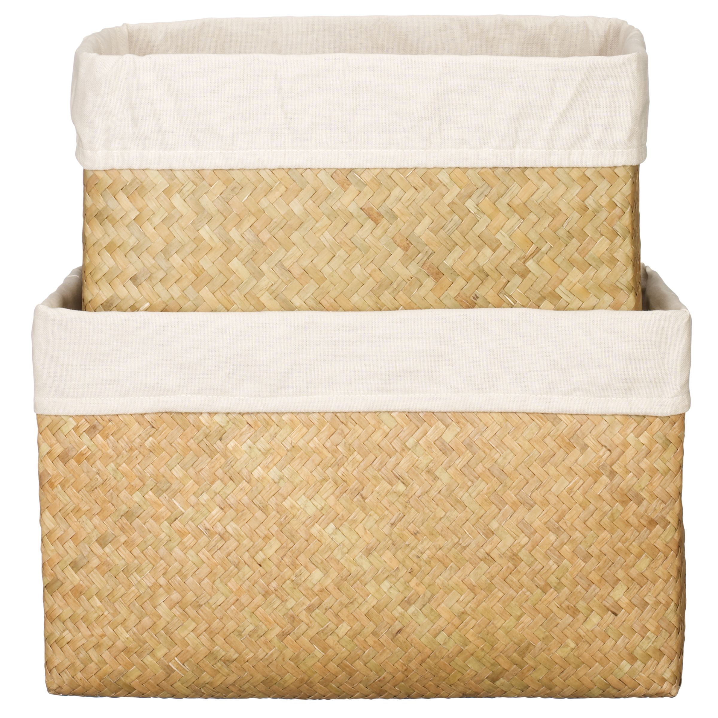 John Lewis Seagrass Linen Basket, Set of 2