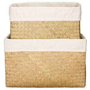 John Lewis Seagrass Linen Basket, Set of 2