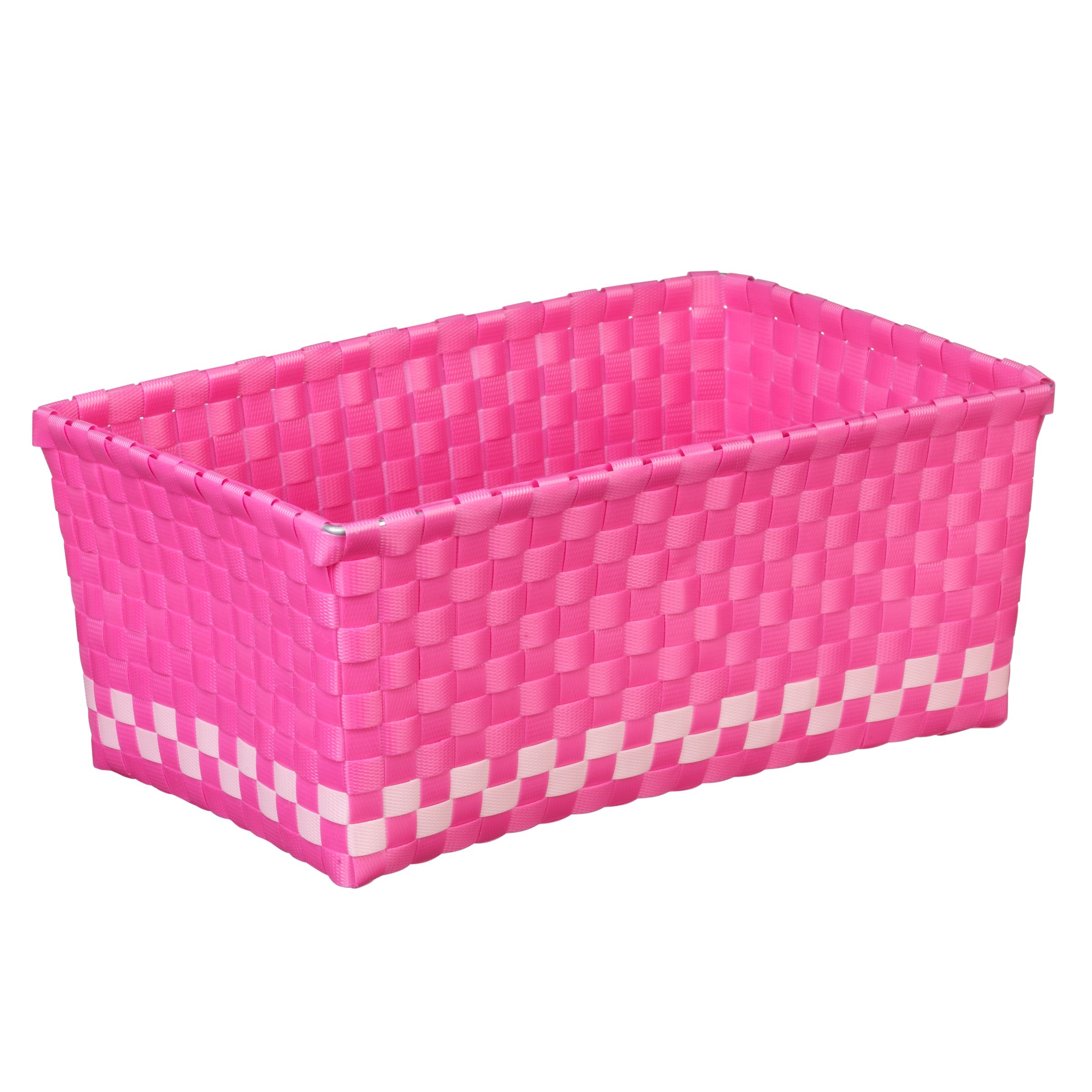 John Lewis Woven Basket, Pink