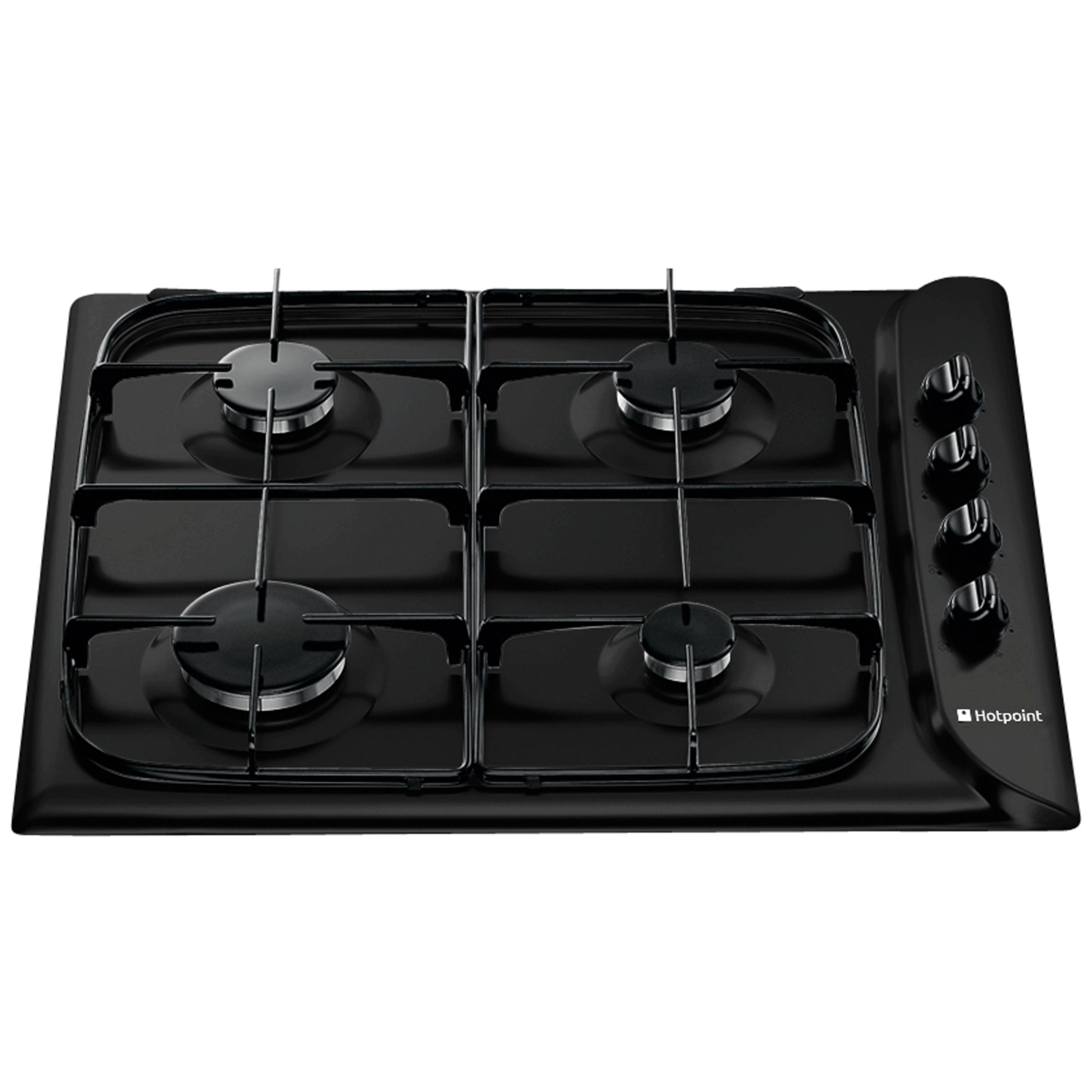 Hotpoint G640SK Gas Hob, Black at John Lewis