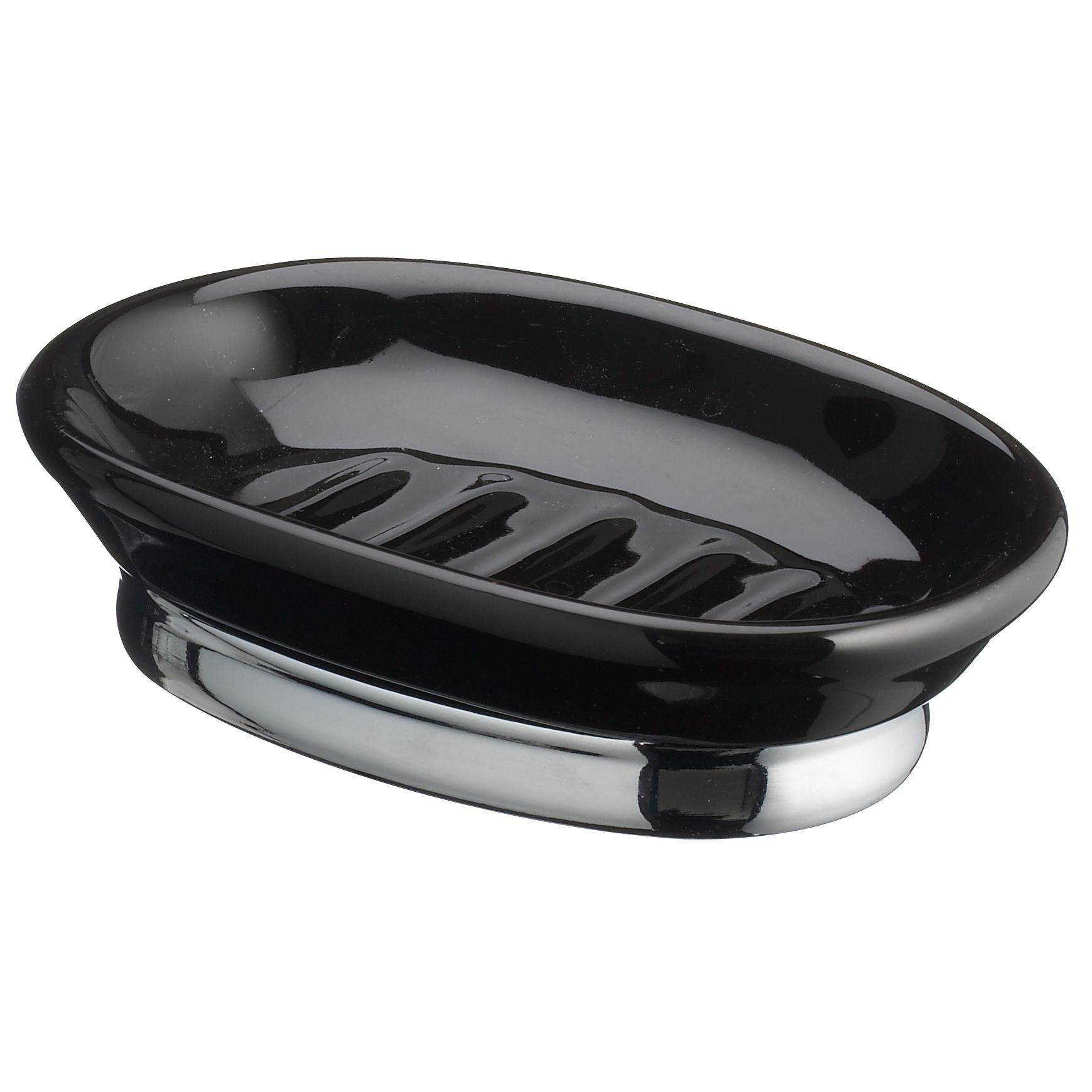 John Lewis York Soap Dish, Black