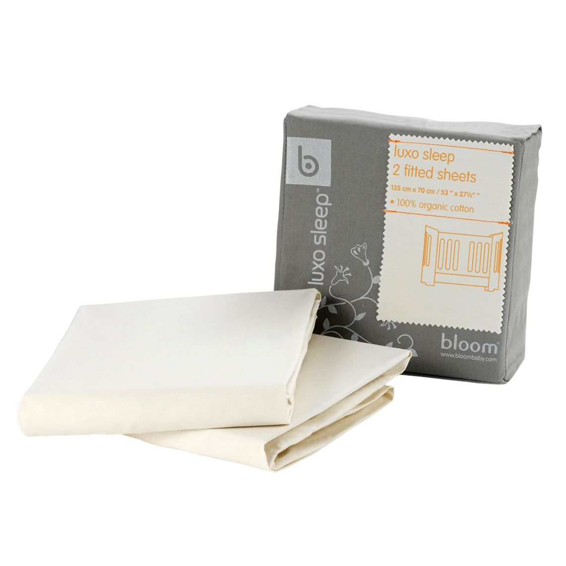 bloom Luxo Fitted Cot Sheet Pack of 2 Natural Wheat