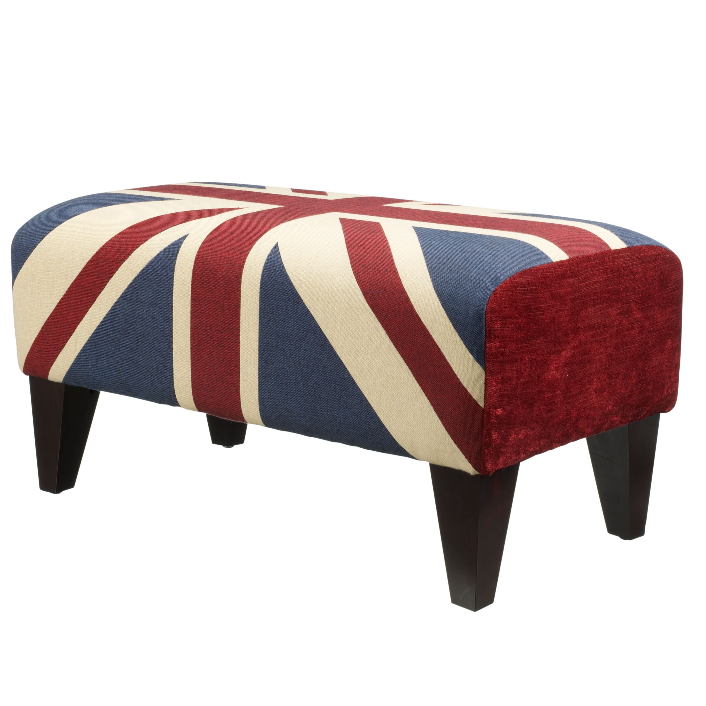 John Lewis Union Jack Footstool, Blue at John Lewis