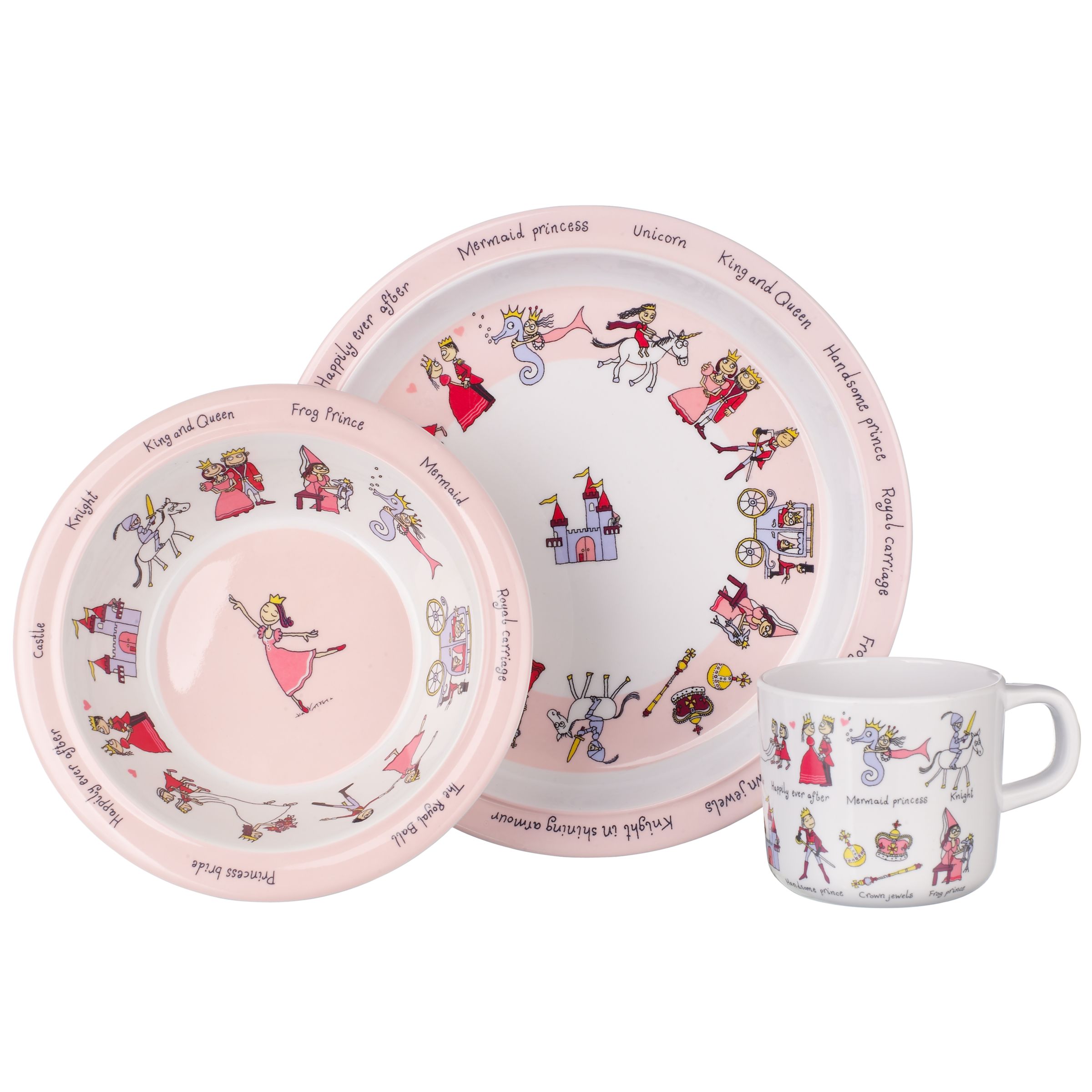 Tyrrel Katz Princess Melamine Dinner Set, Pink