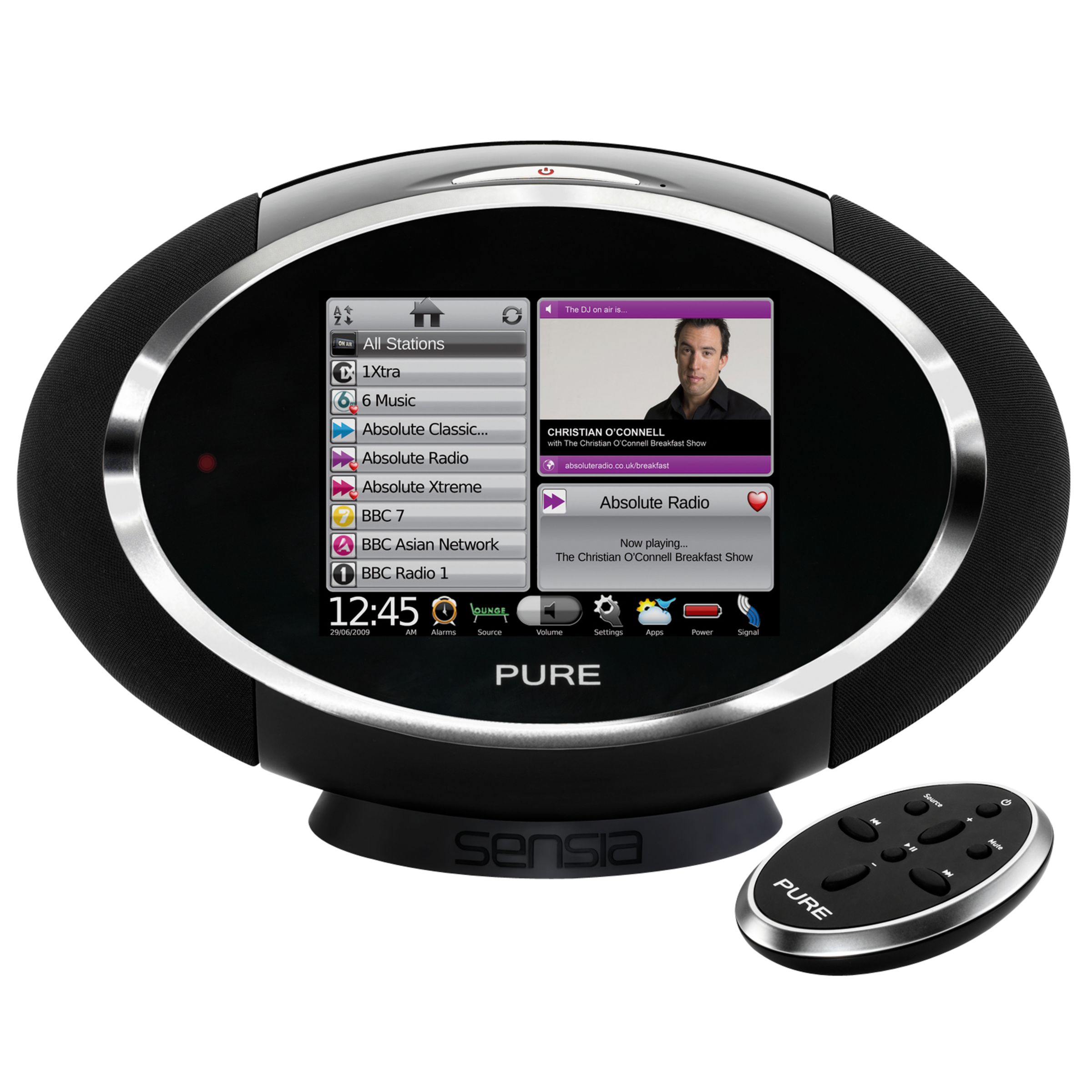 PURE Sensia DAB Internet Radio Audio System, Black at John Lewis