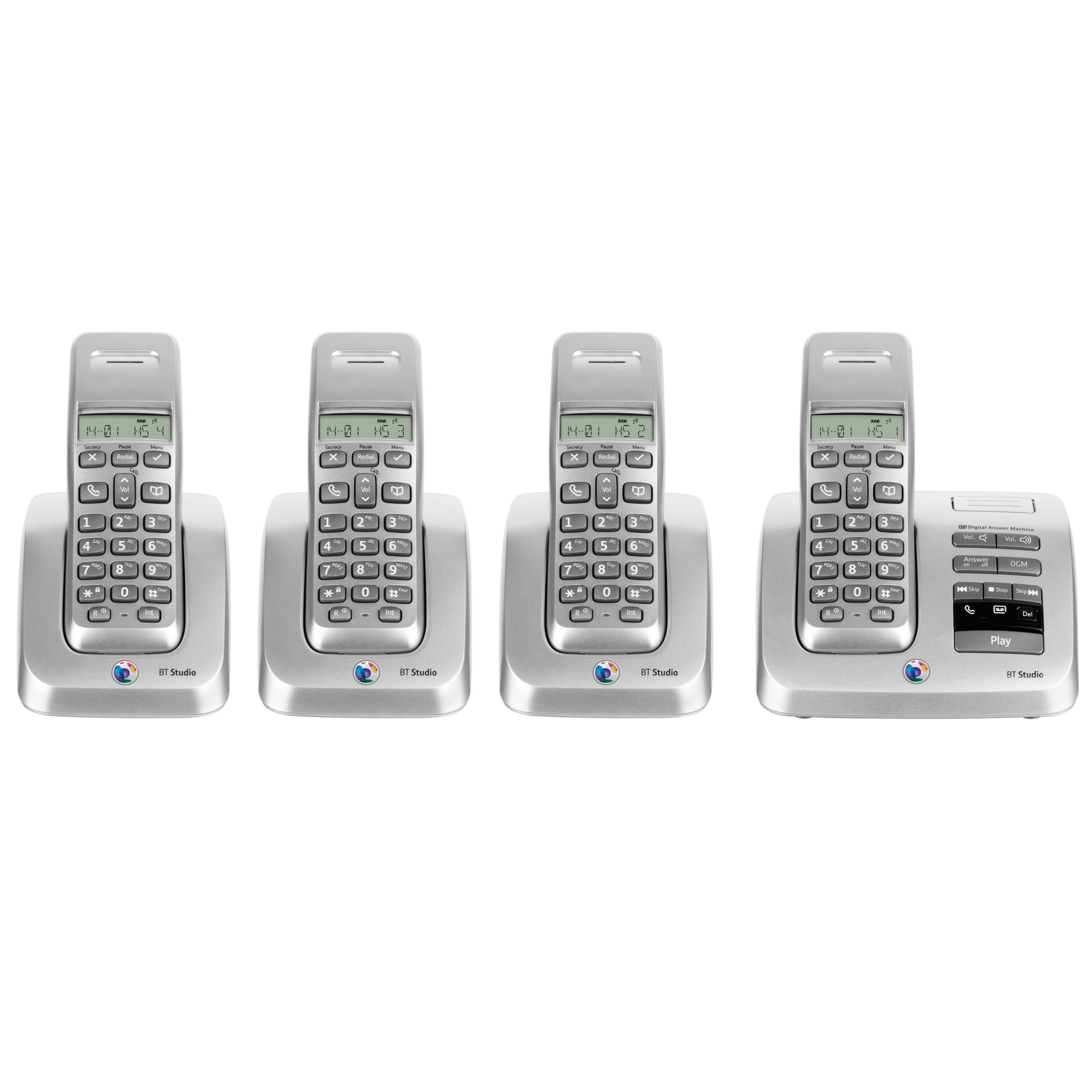 BT Studio 3500 Digital Telephone and Answering Machine, Quad DECT