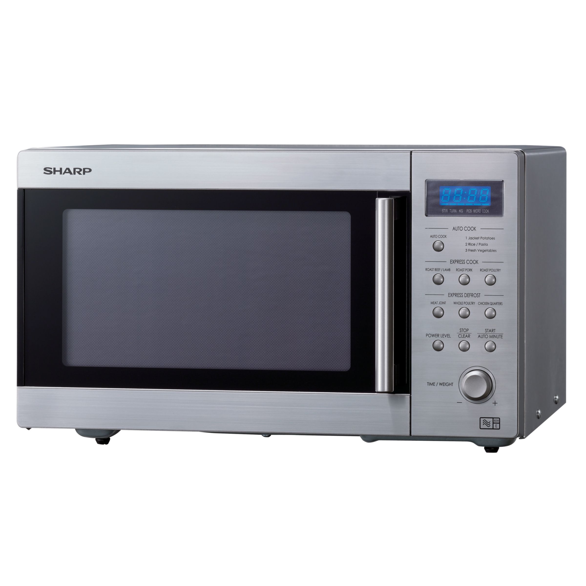 Sharp R27STMA Microwave Oven, Stainless Steel