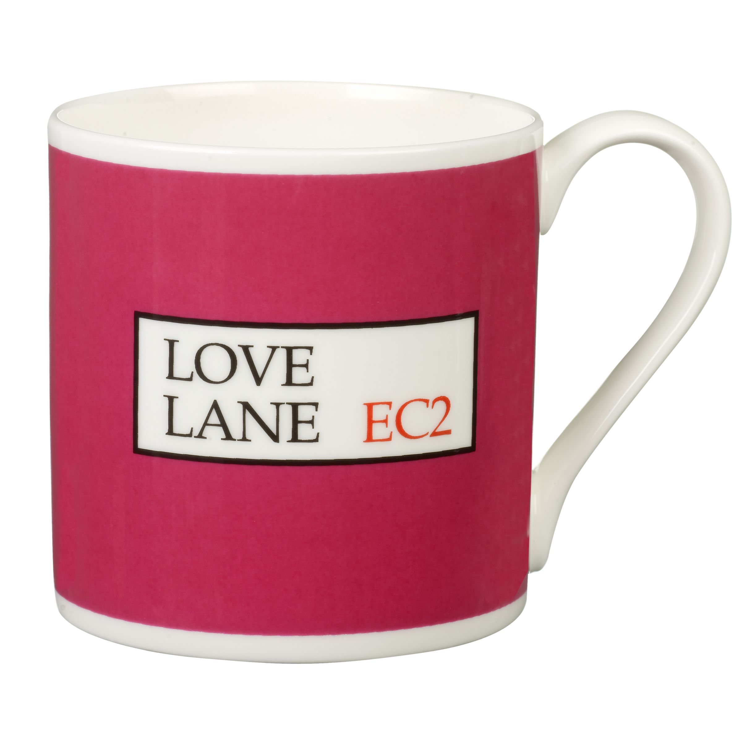 Street Speak Love/Lane Mug, Deep Pink