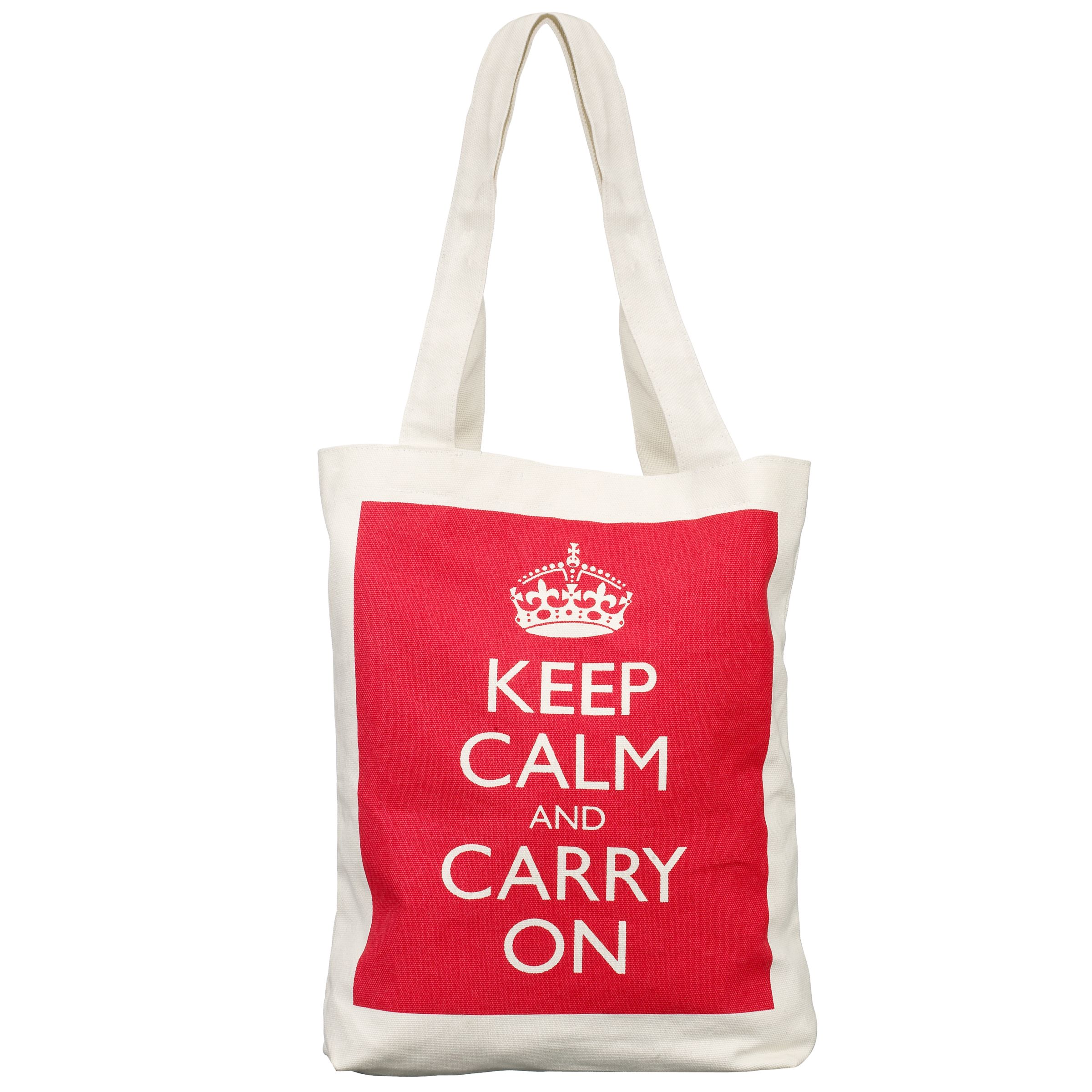 'Keep Calm and Carry On' Canvas Shopper
