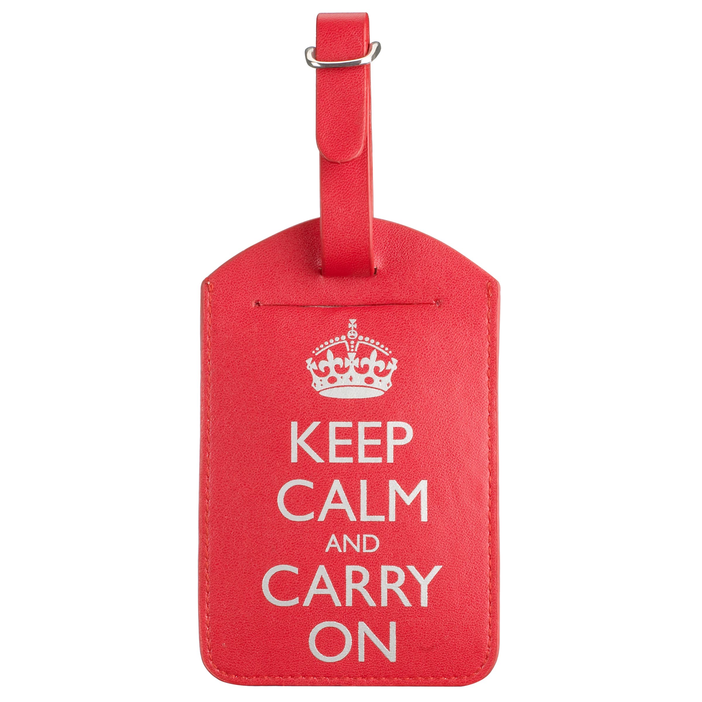 Keep Calm and Carry On Luggage Tag, Red