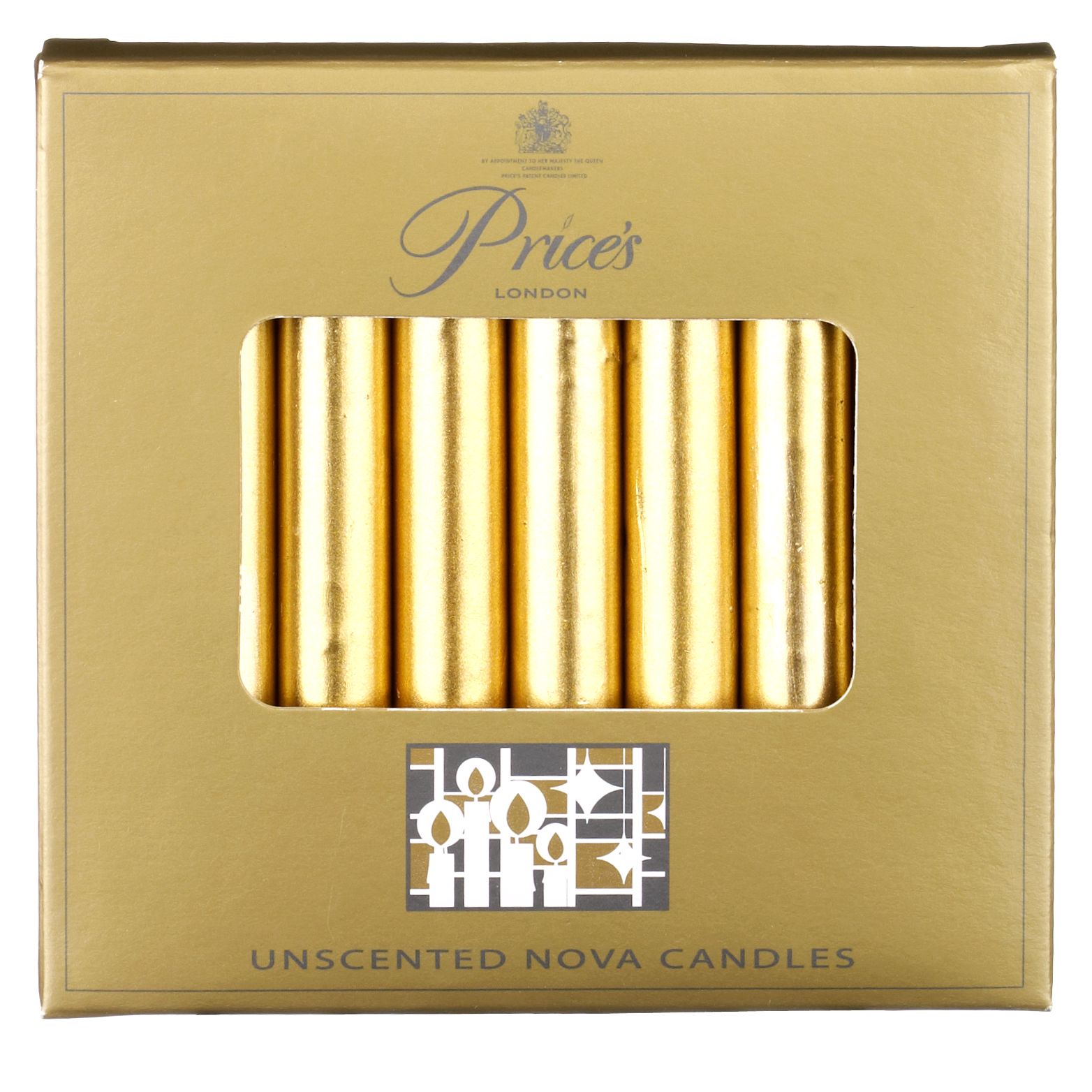 Price's Gold Nova Candles, Pack of 8