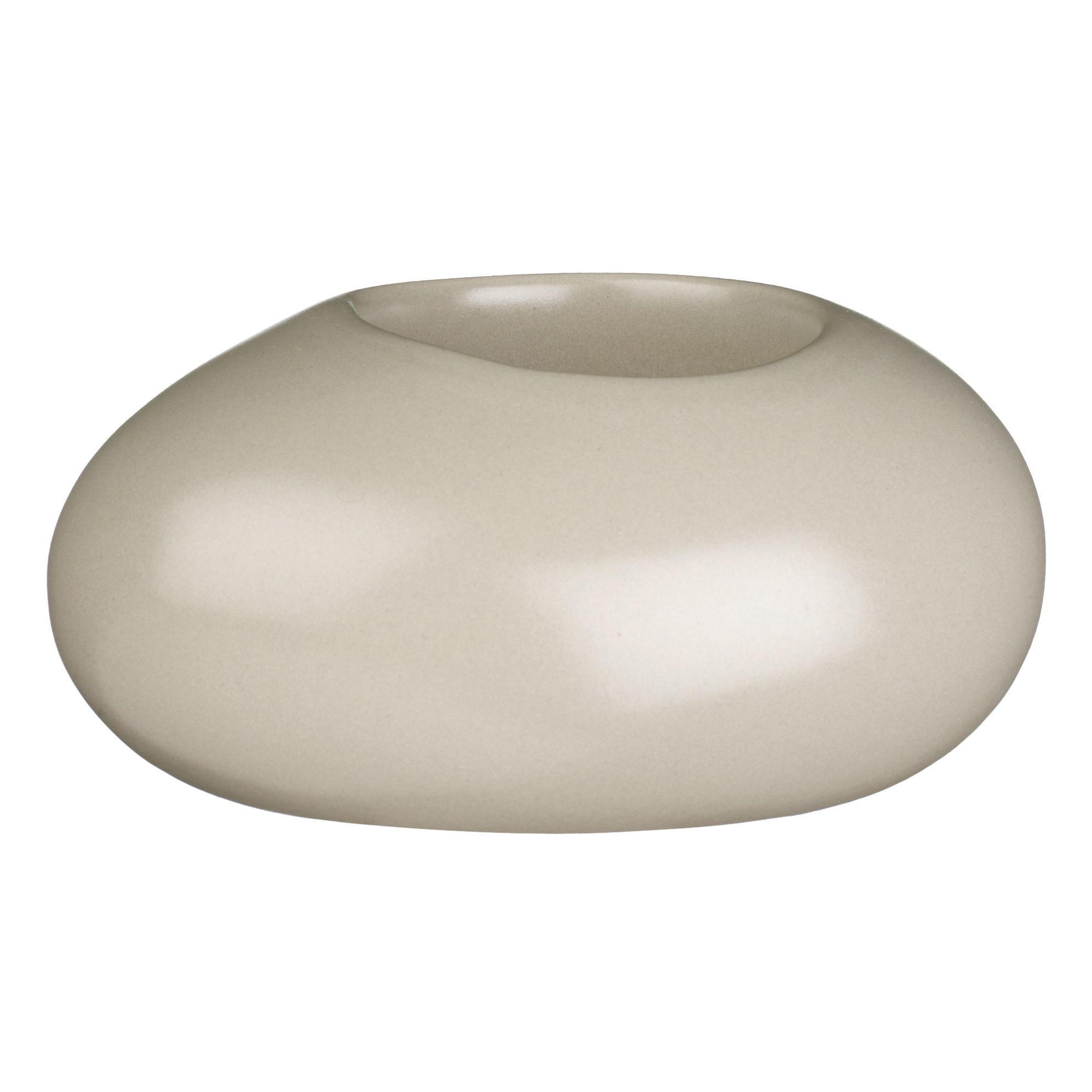 John Lewis Ceramic Pebble Tealight Holder, Mocha