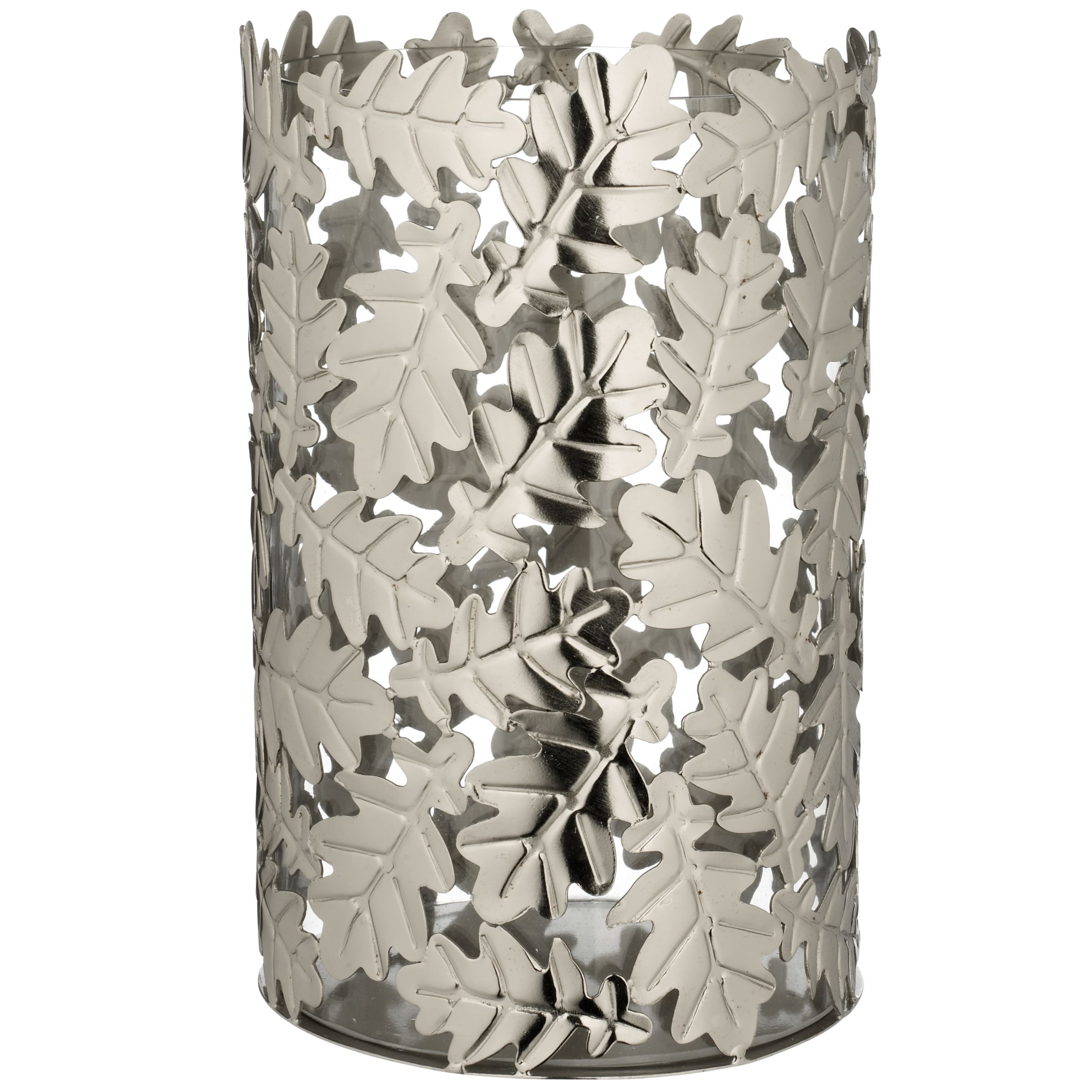 John Lewis Oak Leaf Hurricane Lamp, H23cm