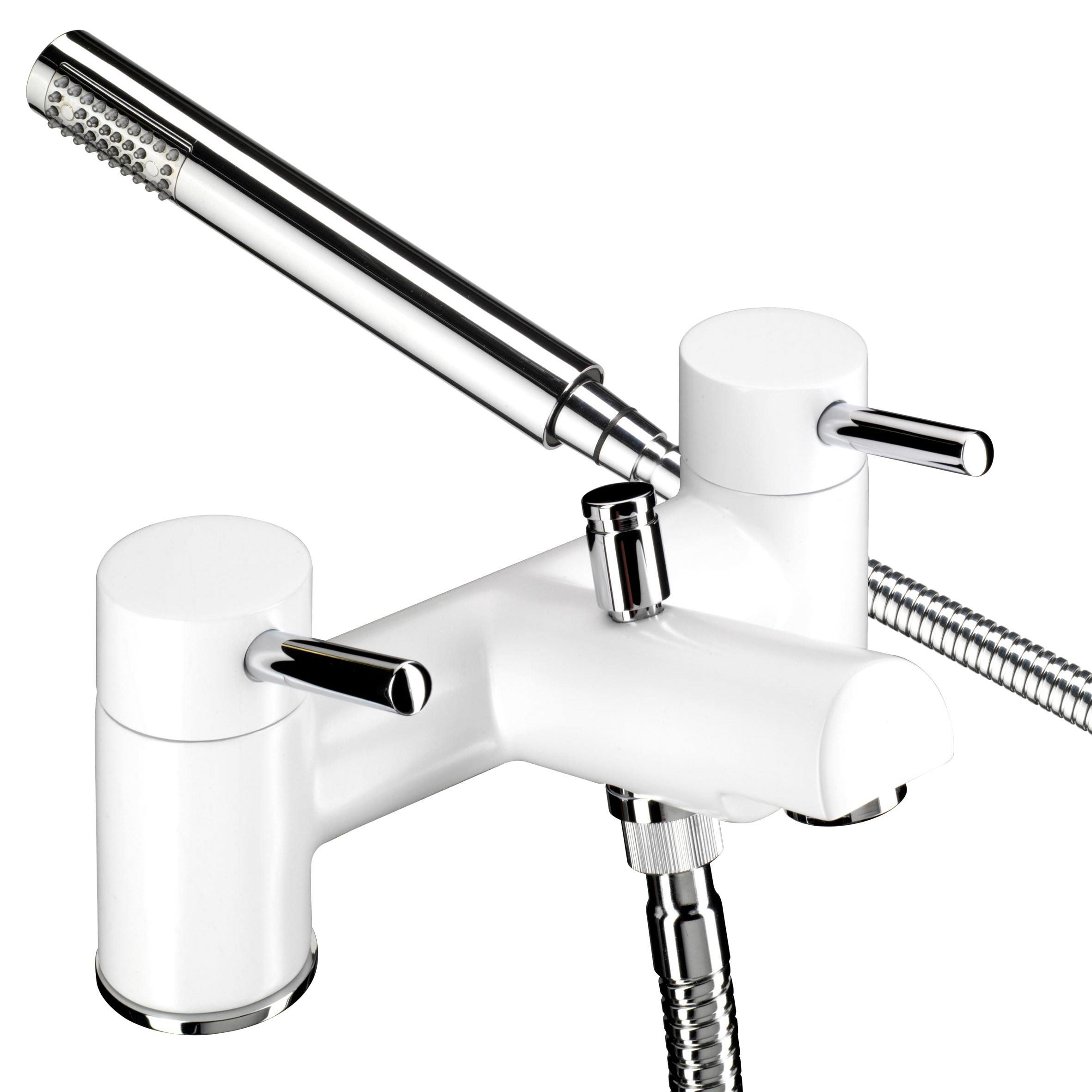 Bristan Prism Bath Shower Mixer Tap, White at John Lewis