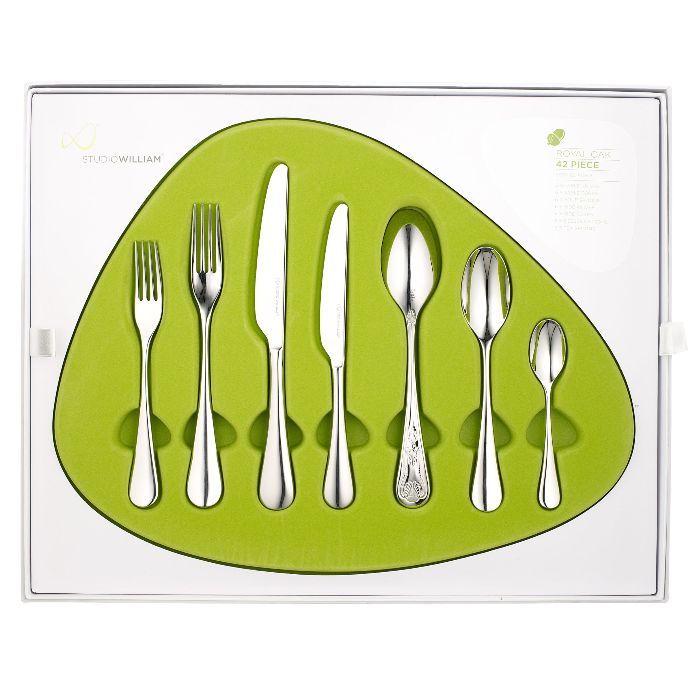 Studio William Royal Oak Cutlery Canteen, 42 Piece at John Lewis