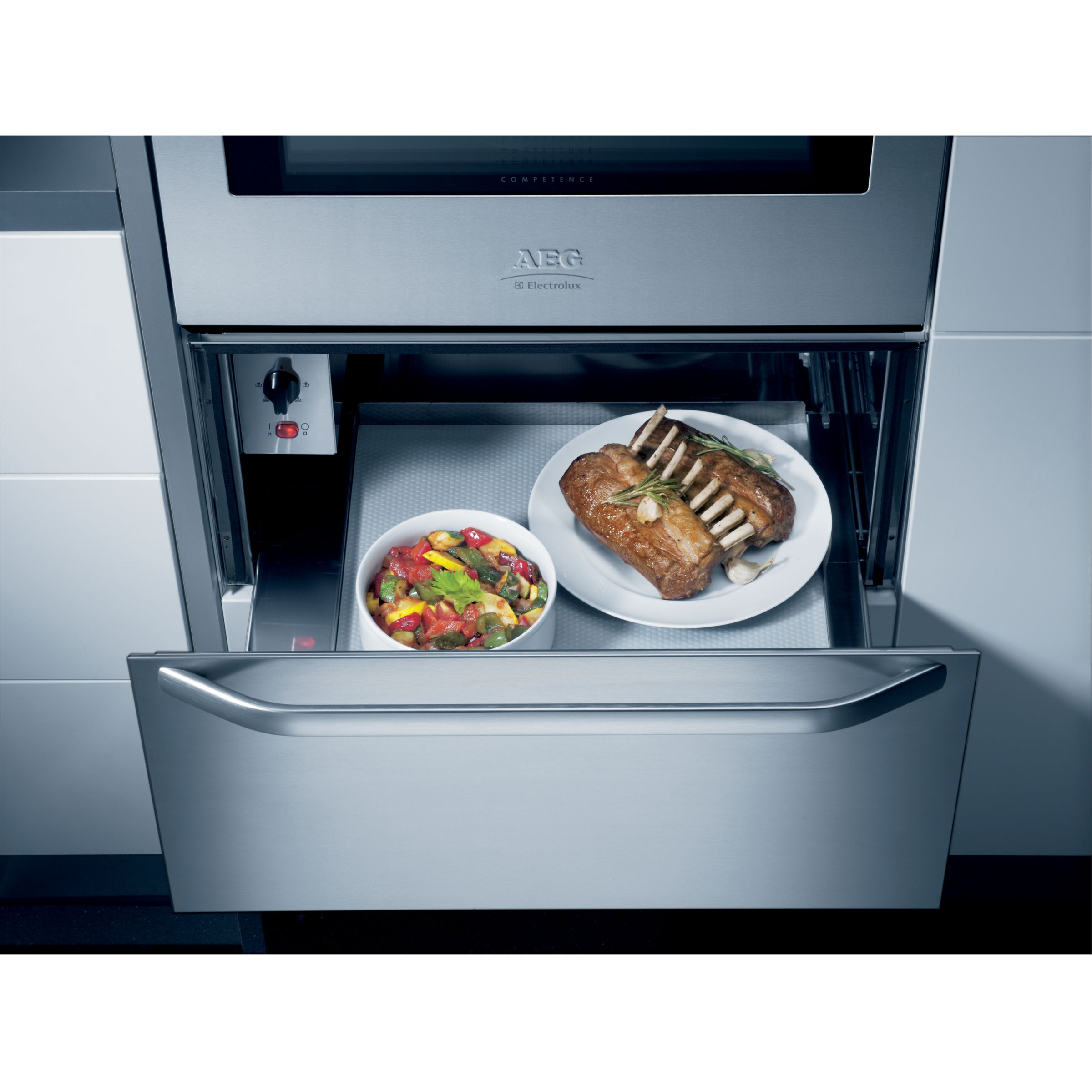 AEG KD82903EM Built-In Warming Drawer, Stainless Steel at John Lewis