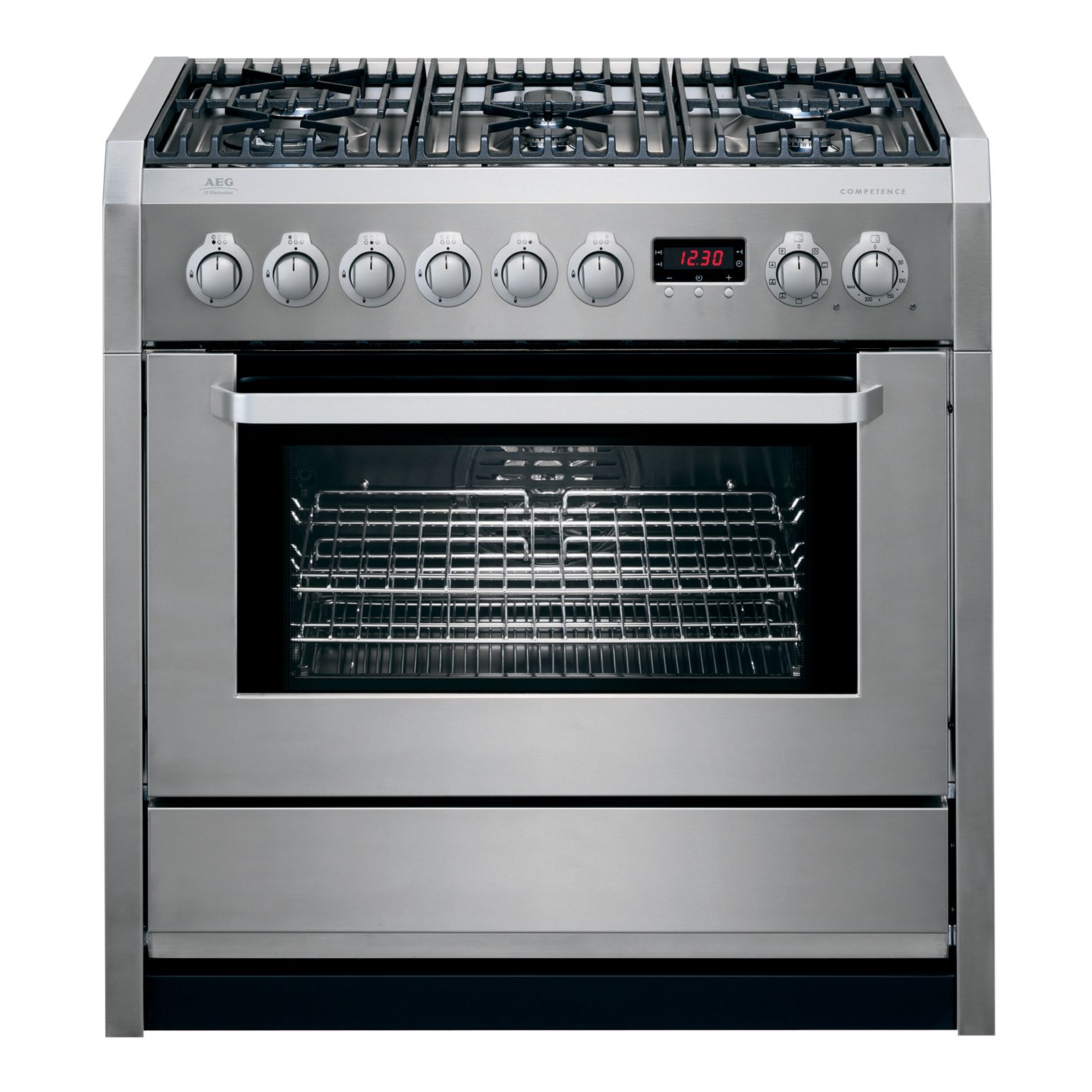 AEG C41029GM Range Cooker, Stainless Steel at John Lewis