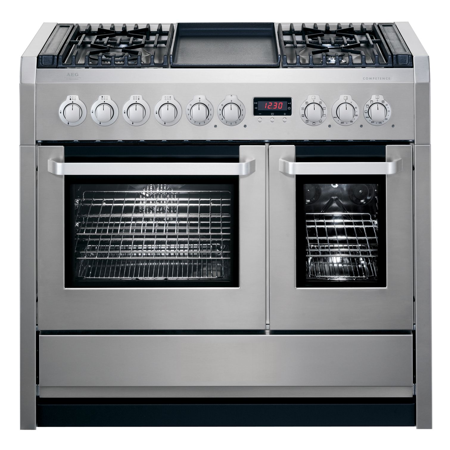 AEG C41022GM Range Cooker, Stainless Steel at John Lewis