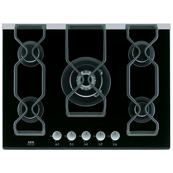 AEG 79852GM Gas Hob, Black at JohnLewis