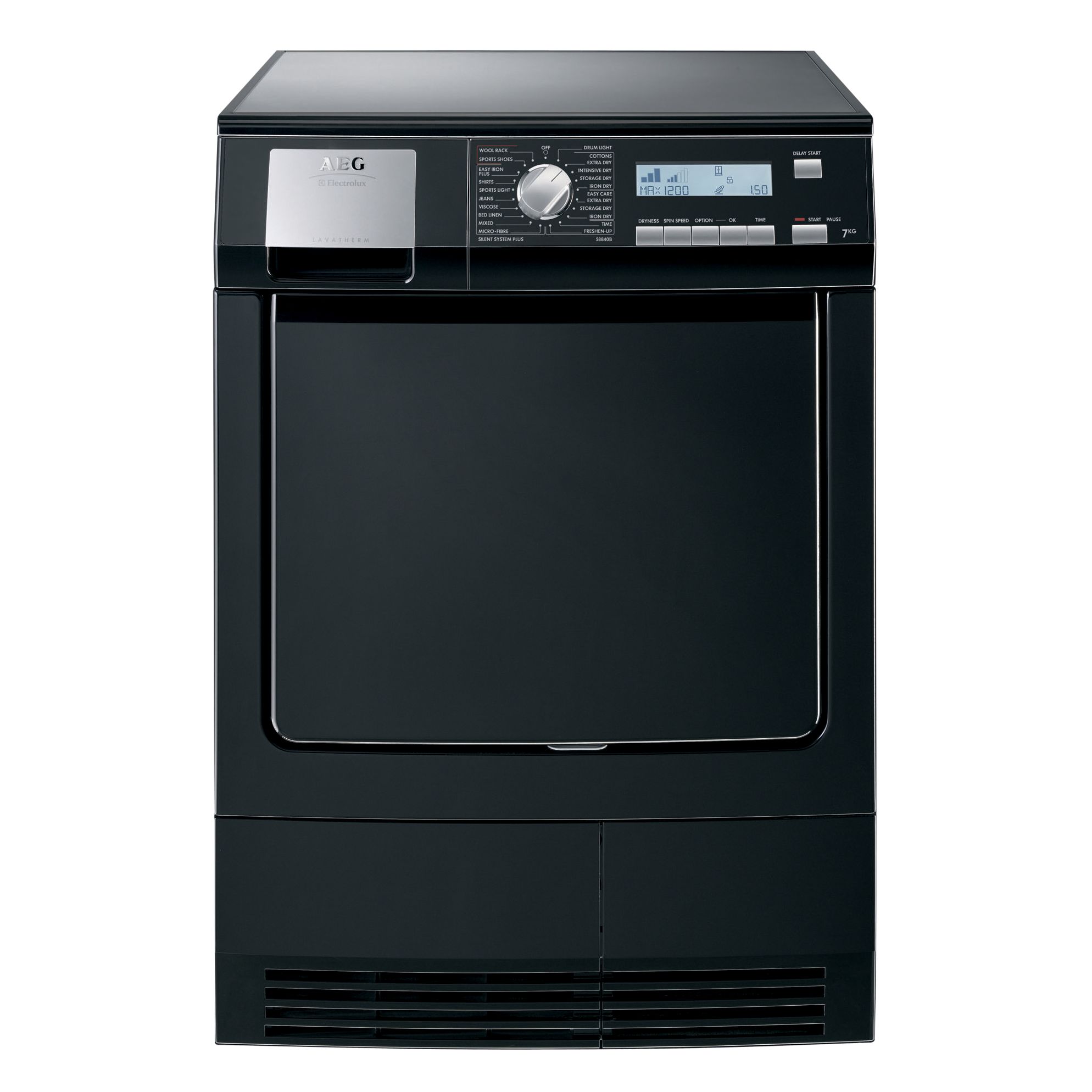 AEG Lavatherm T58840B Condenser Tumble Dryer, Black