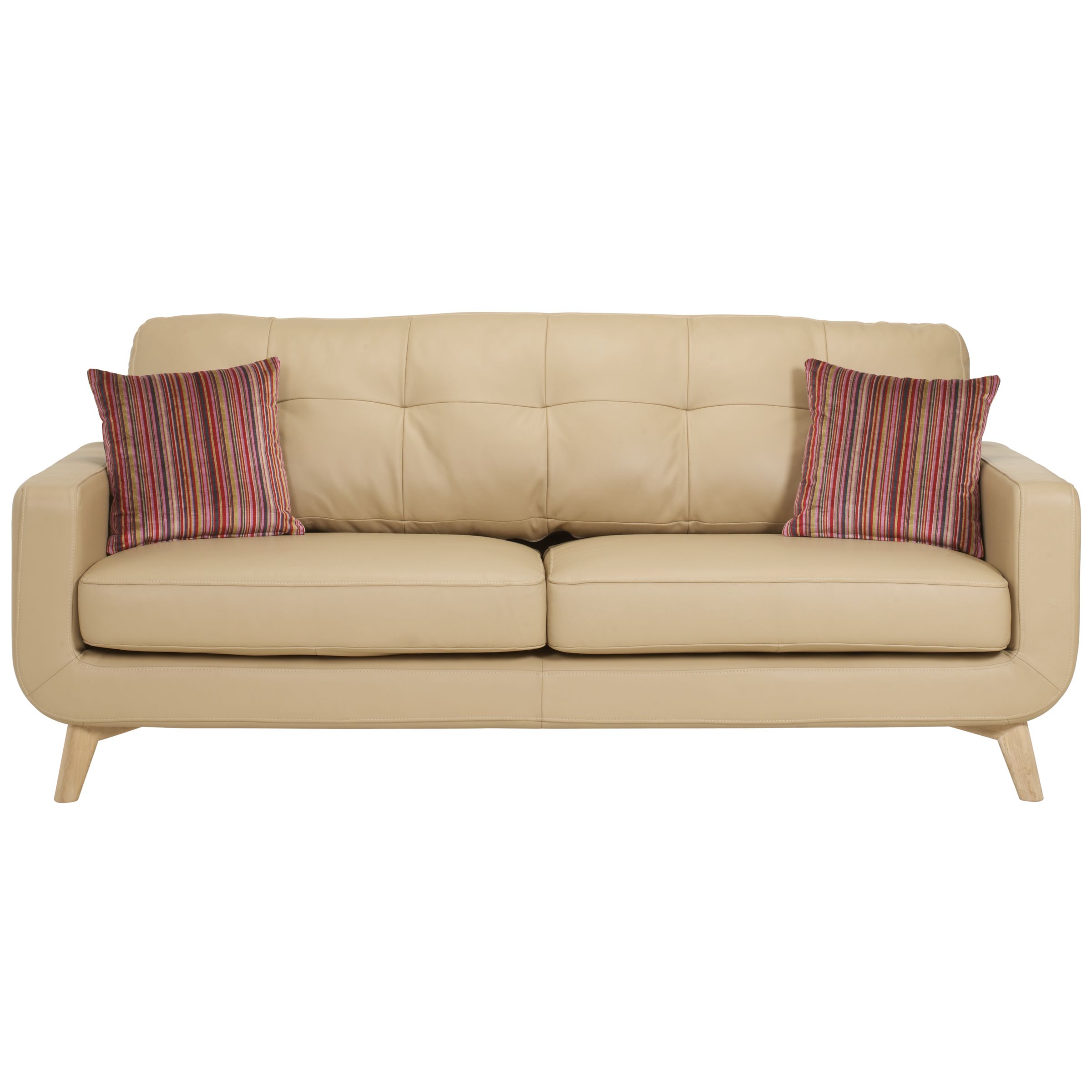 John Lewis Barbican Large Leather Sofa, Prescott Buckskin at John Lewis