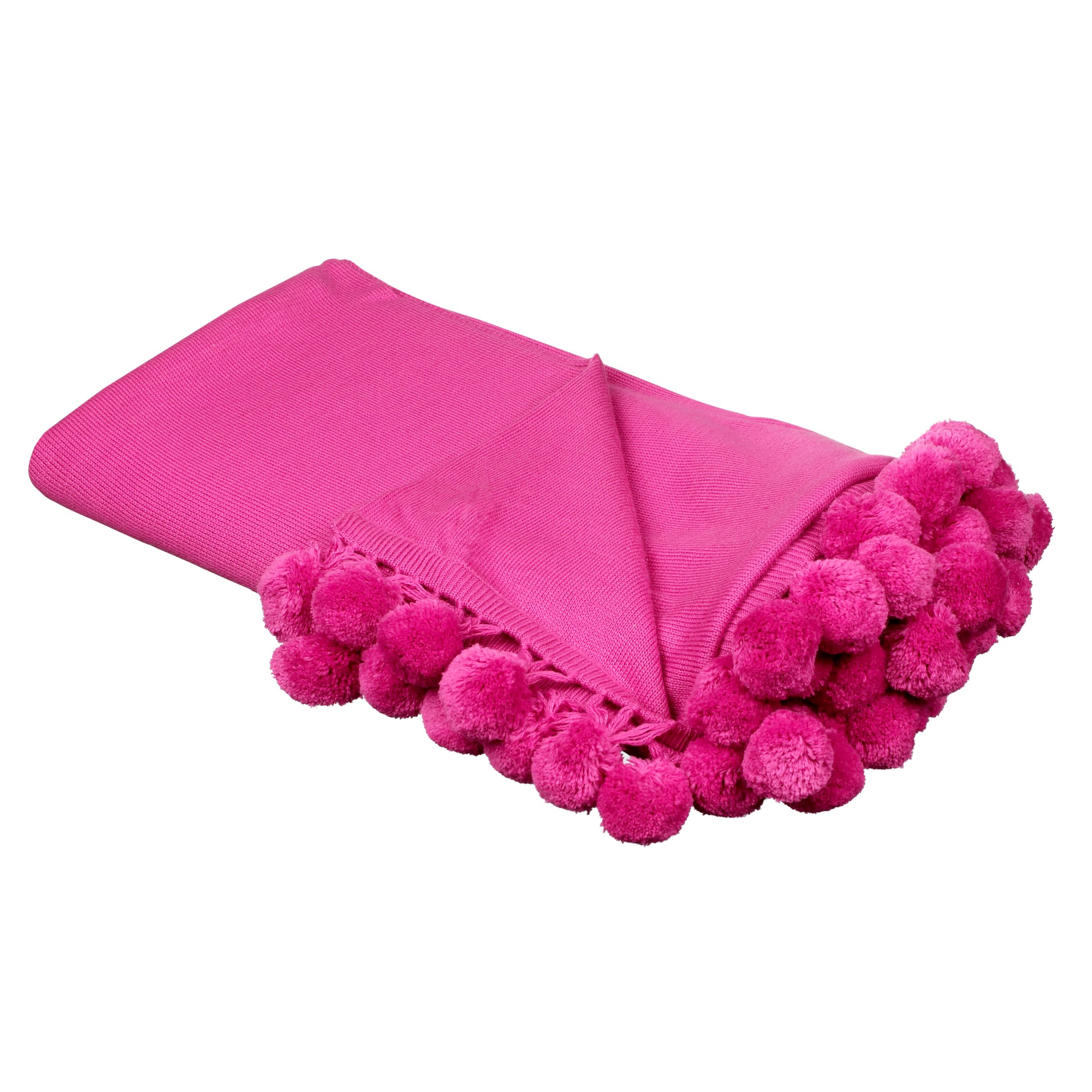 John Lewis Pom Pom Throw, Strawberry