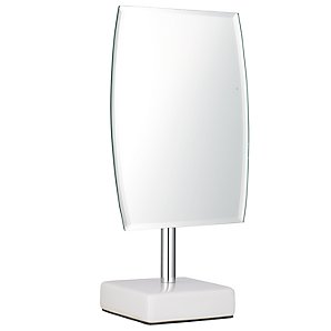 Square Pedestal Bathroom Mirror with White Base at John Lewis