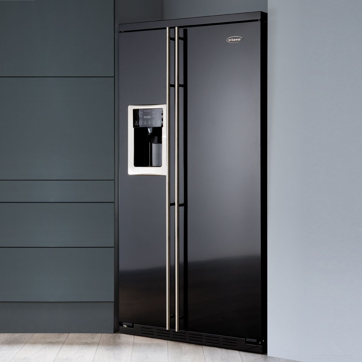 Britannia Nebraska American Fridge Freezer Gloss Black