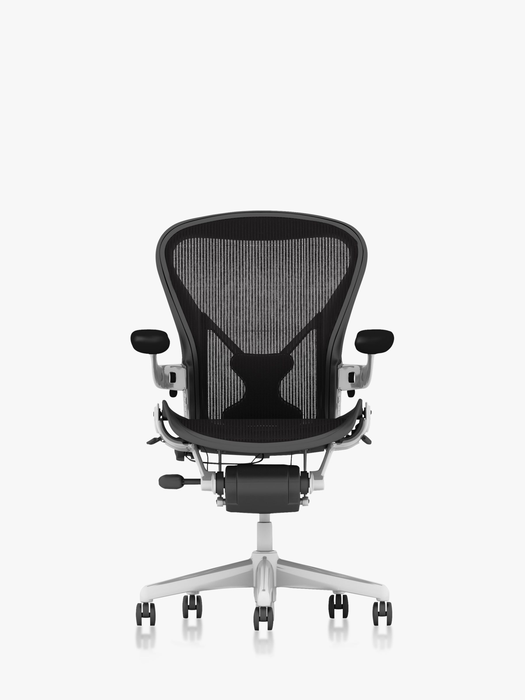 Herman Miller Aeron Office Chair, Size B, Polished Aluminium at John Lewis