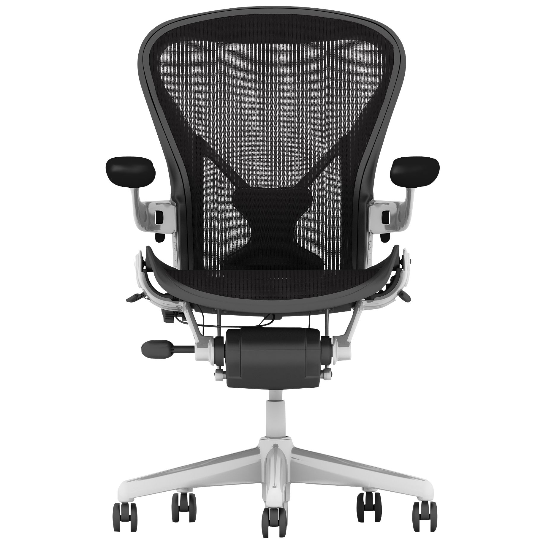Herman Miller Aeron Office Chair, Size A, Polished Aluminium at John Lewis
