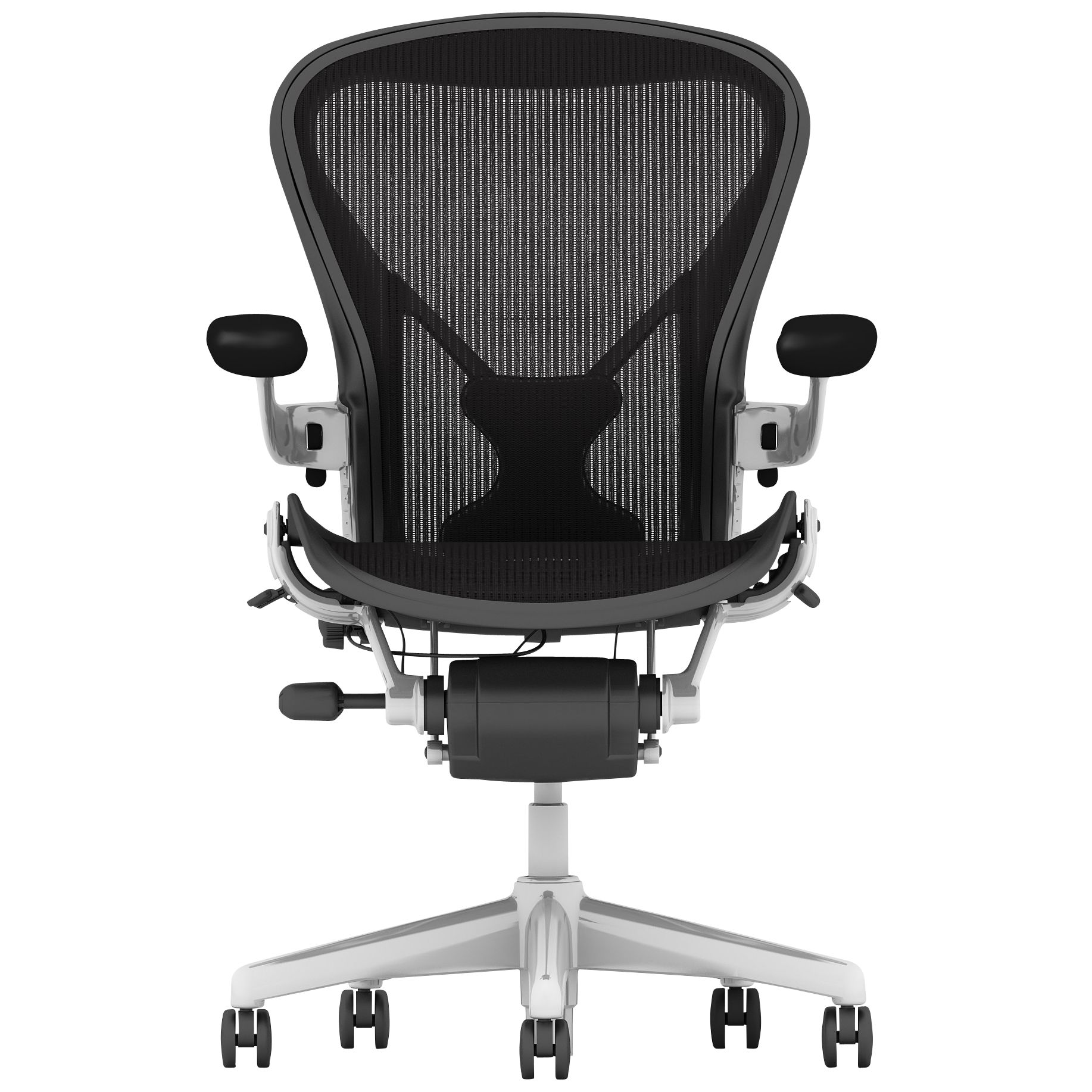 Herman Miller Aeron Office Chair, Size C, Polished Aluminium at John Lewis