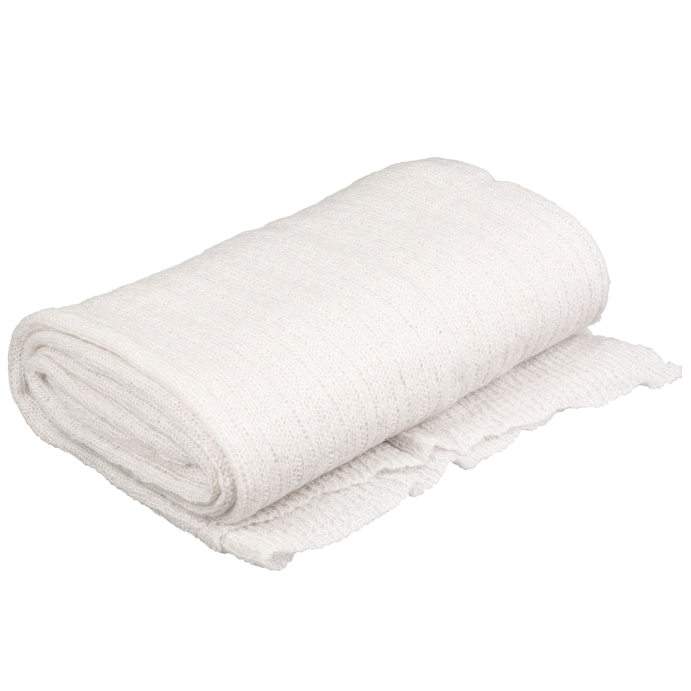 John Lewis Light Mohair Throw, Pearl Grey