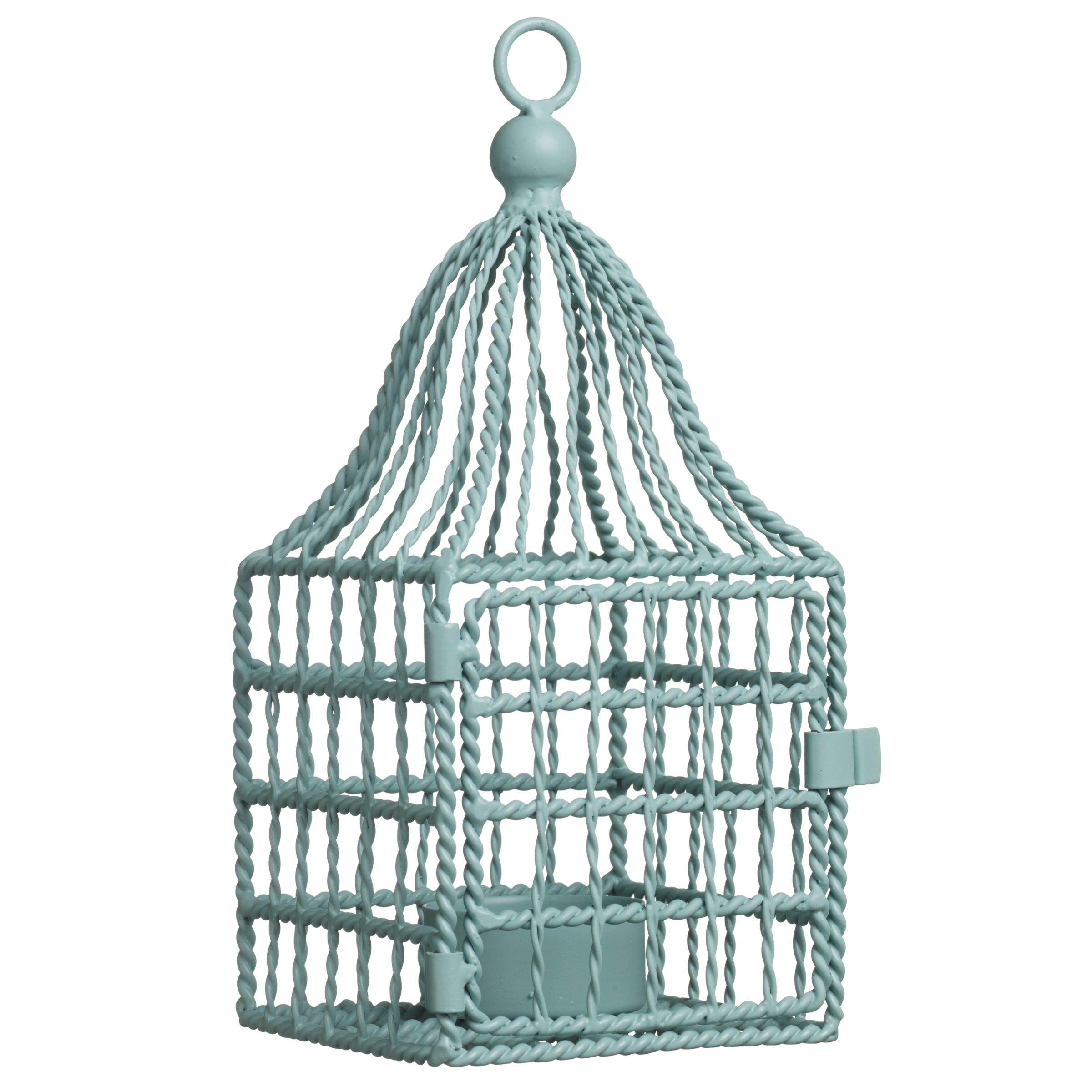 John Lewis Tealight Birdcage Lantern, Pale Kingfisher