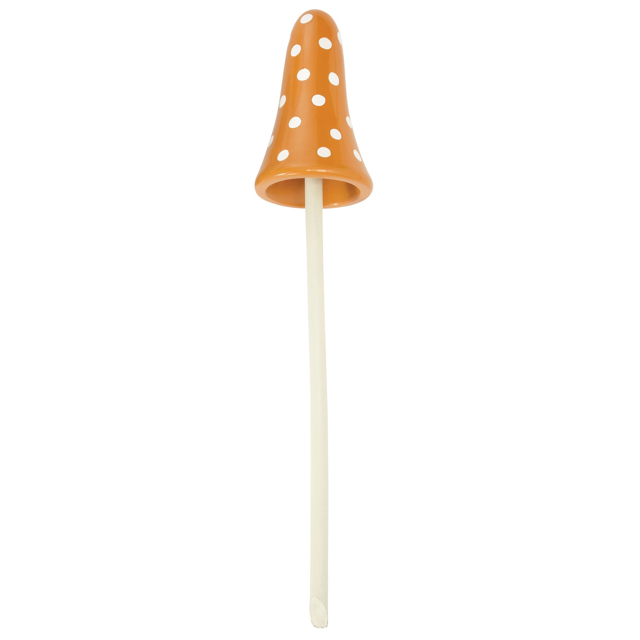 John Lewis Decorative Ceramic Mushroom Garden Stake, Pumpkin