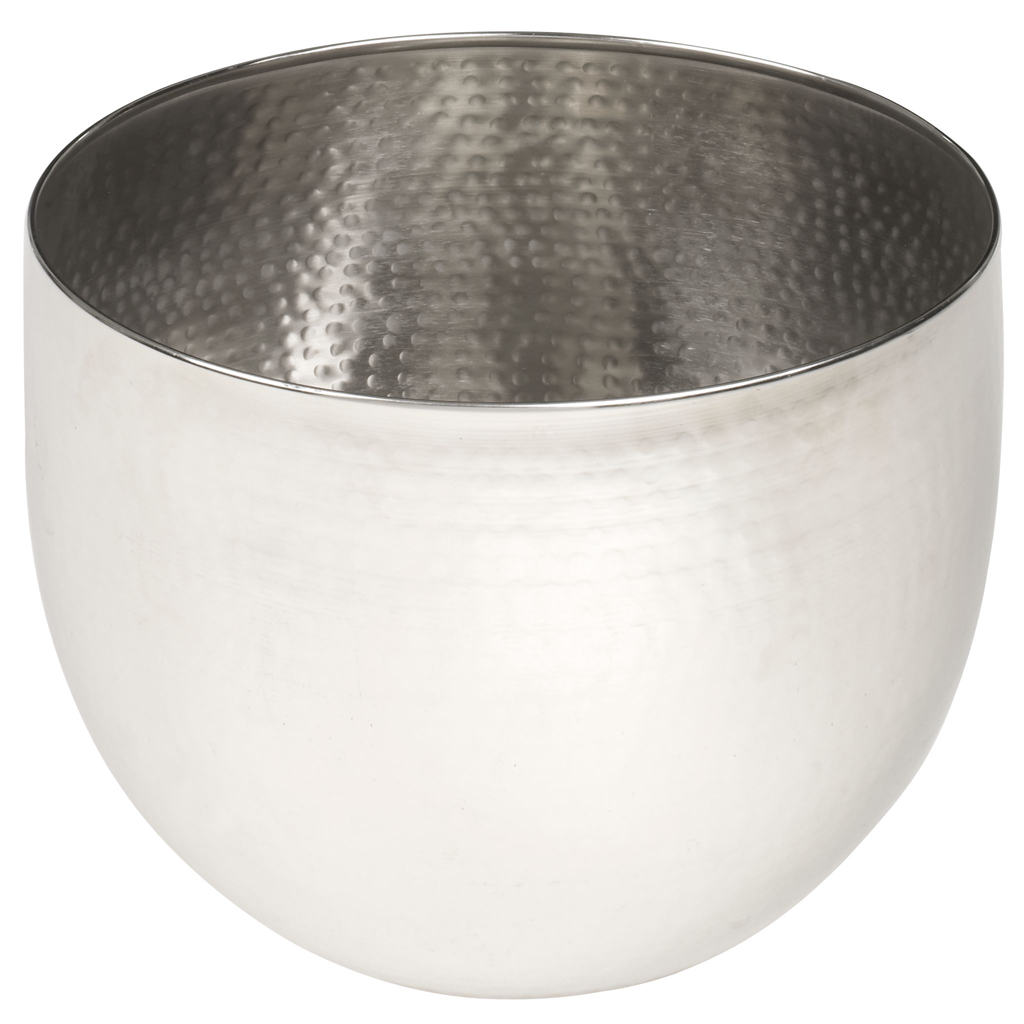 Hammered Metal Planter, Silver, Small