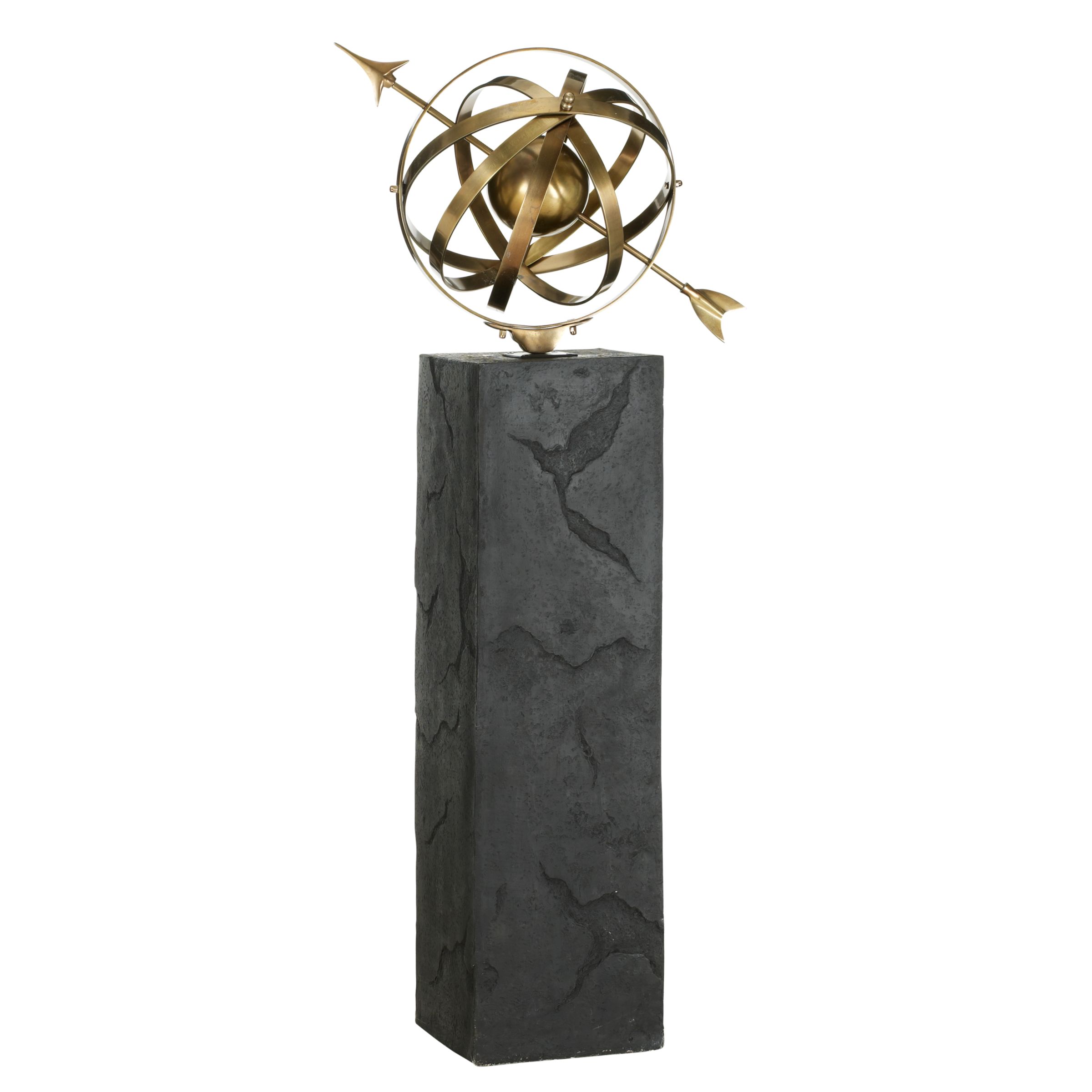 Eclipse Outdoor Sculpture Sundial On Plinth at John Lewis