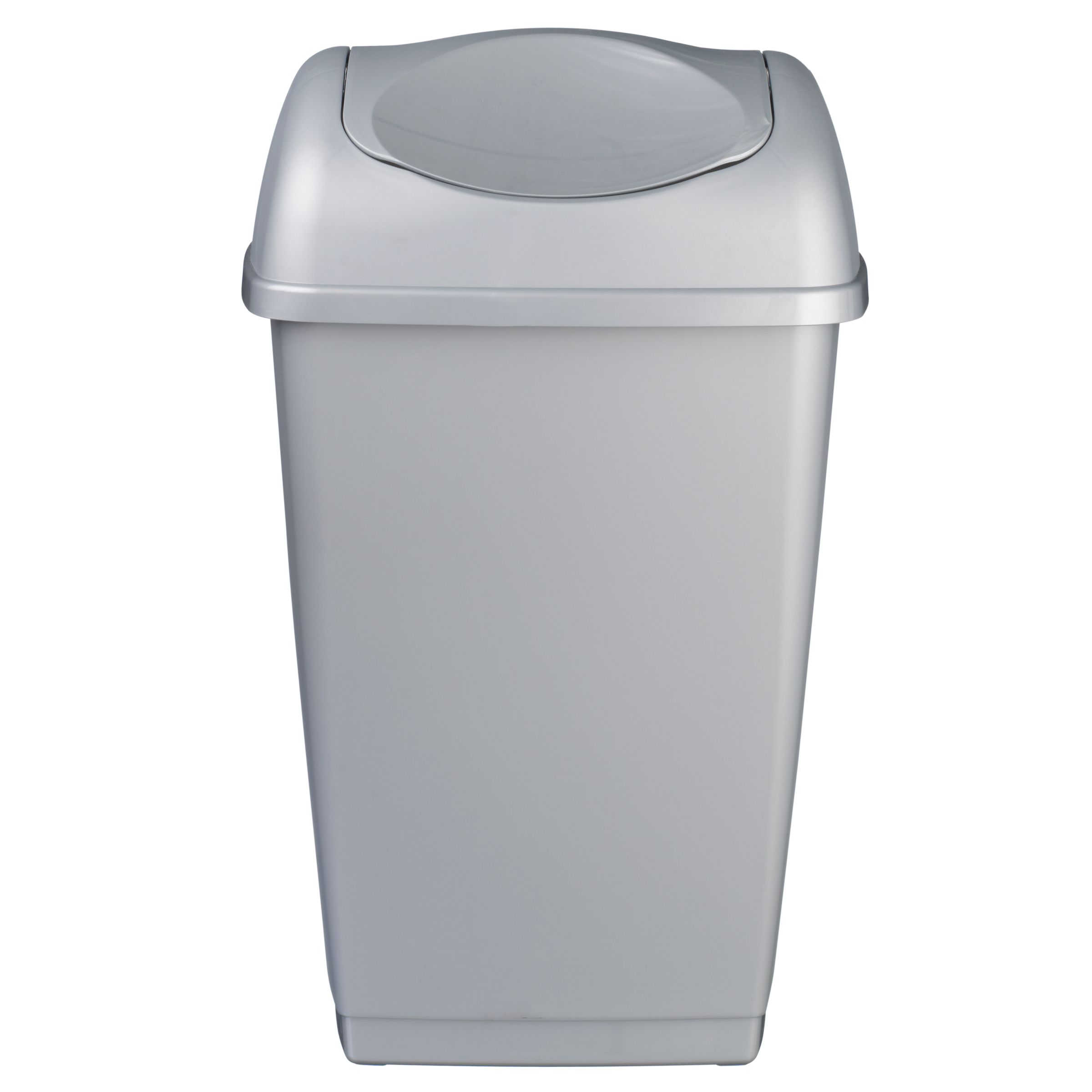 John Lewis Value Plastic Flip Top Bin, 50L, Grey