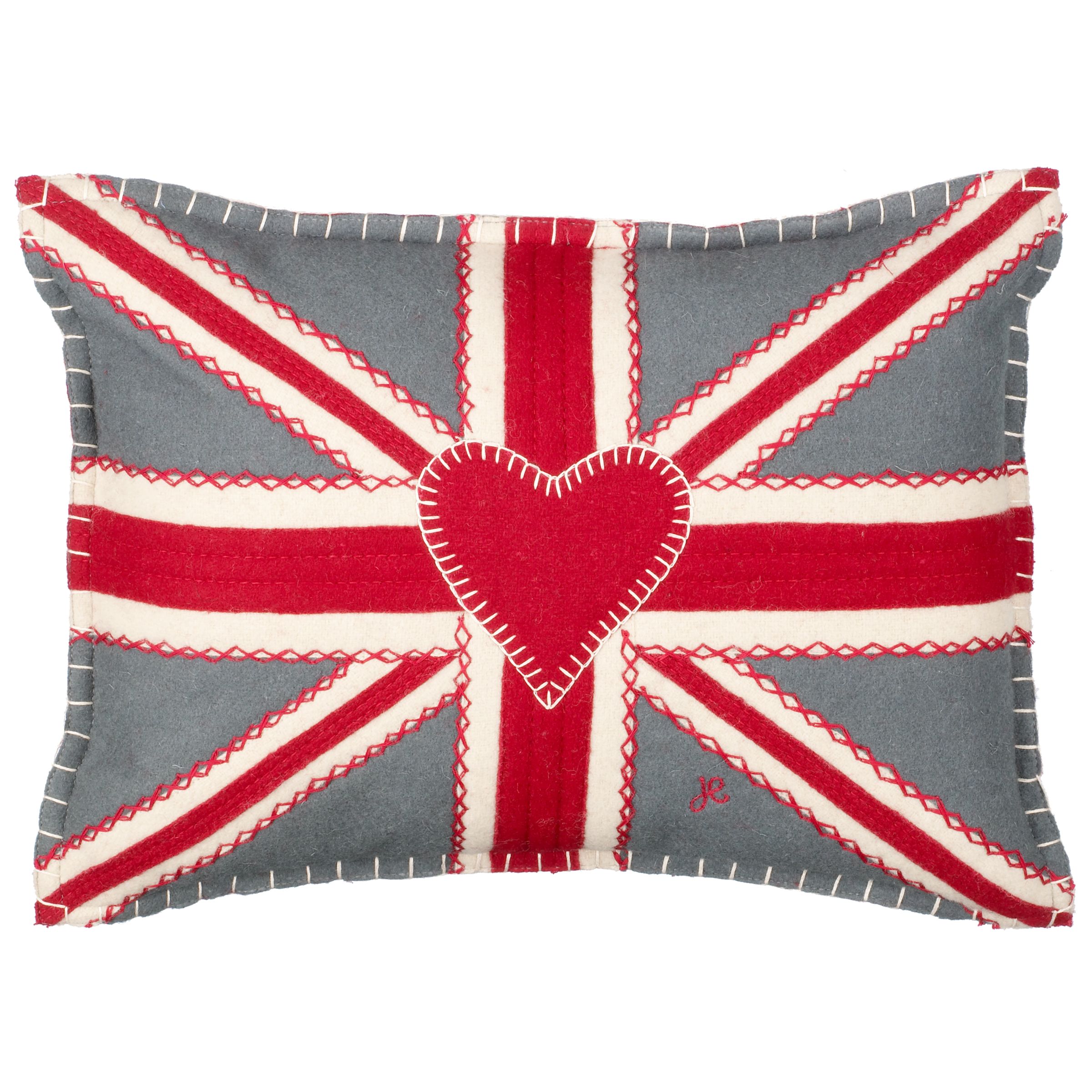 Jan Constantine Union Jack Cushion, Grey/Red,