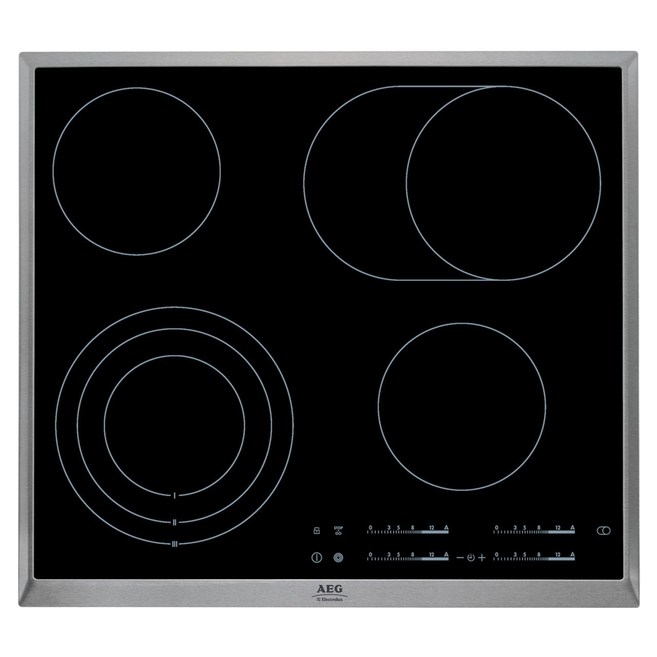 AEG HK654070XB Ceramic Hob, Black at John Lewis