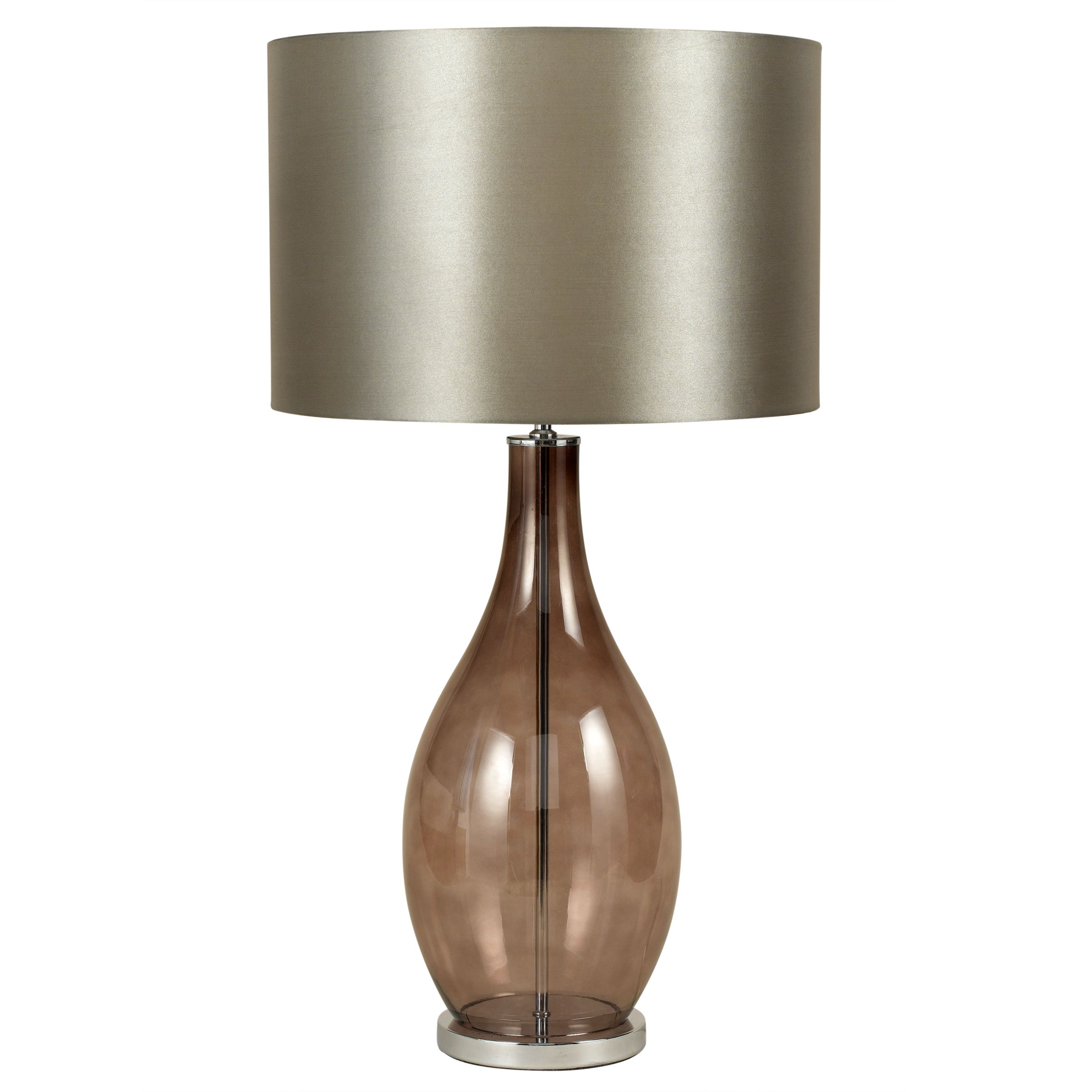 John Lewis Gina Table Lamp, Smoked Glass