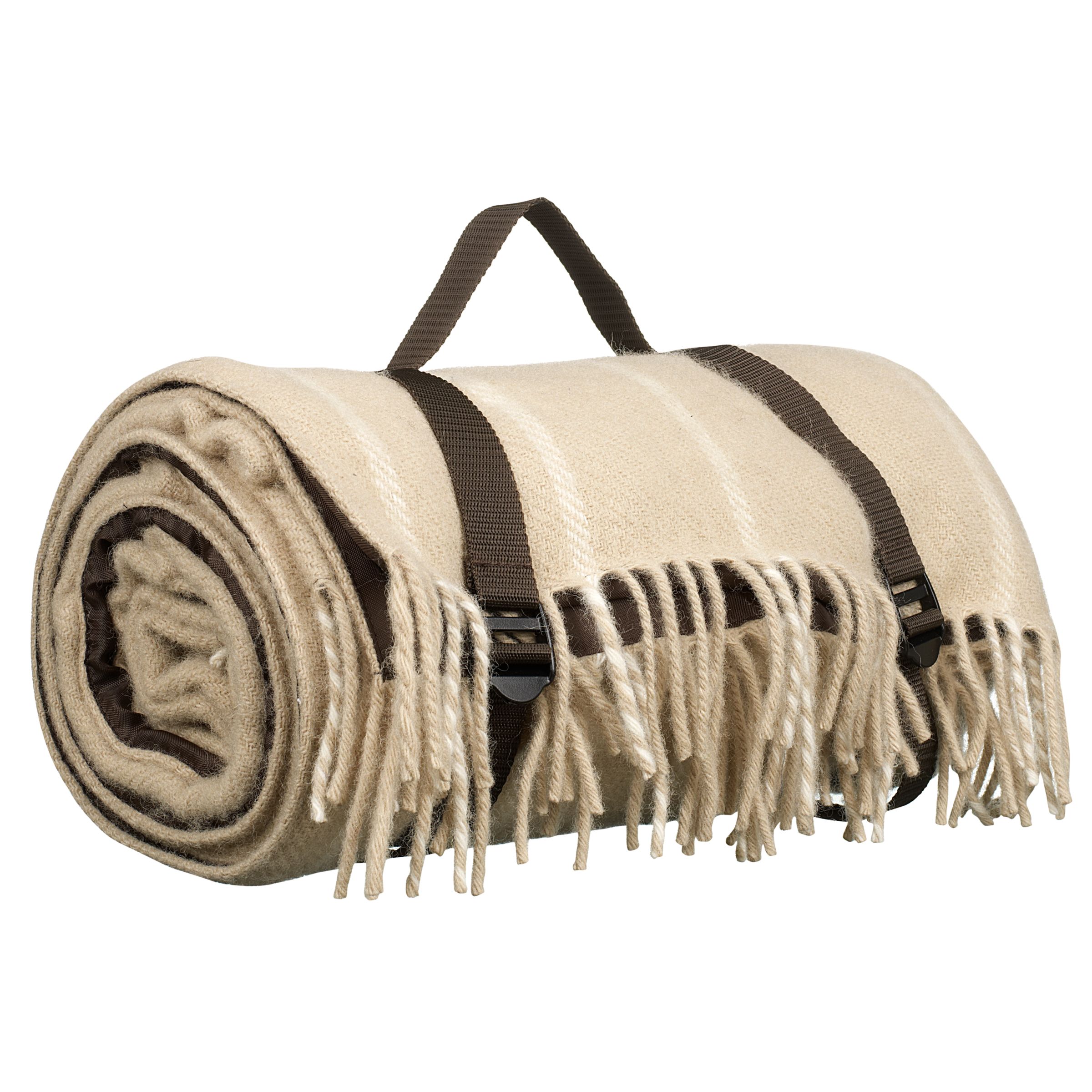 John Lewis Polo Wool Picnic Rug, Beige, 145 x 183cm