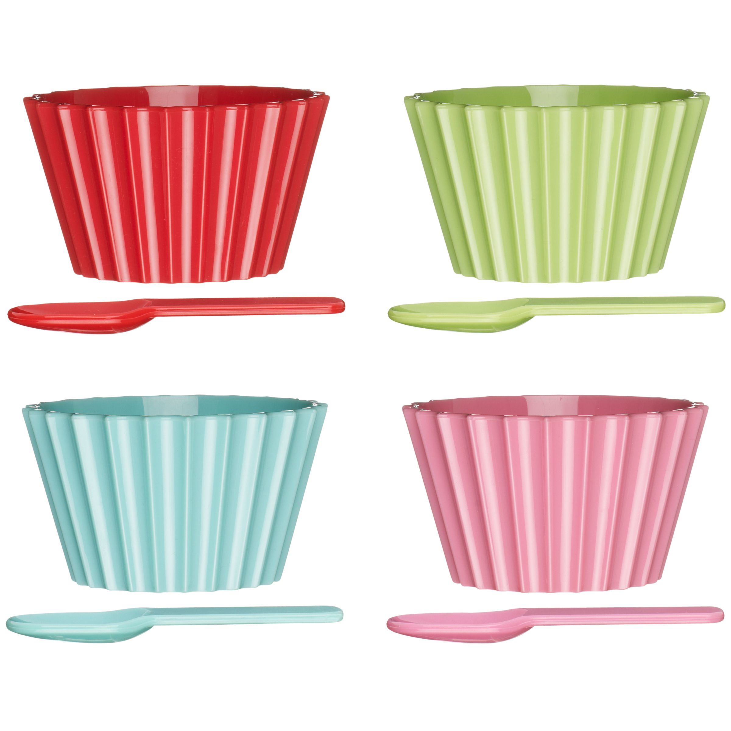 John Lewis Brights Picnic Ice Cream Bowls, Set of 4