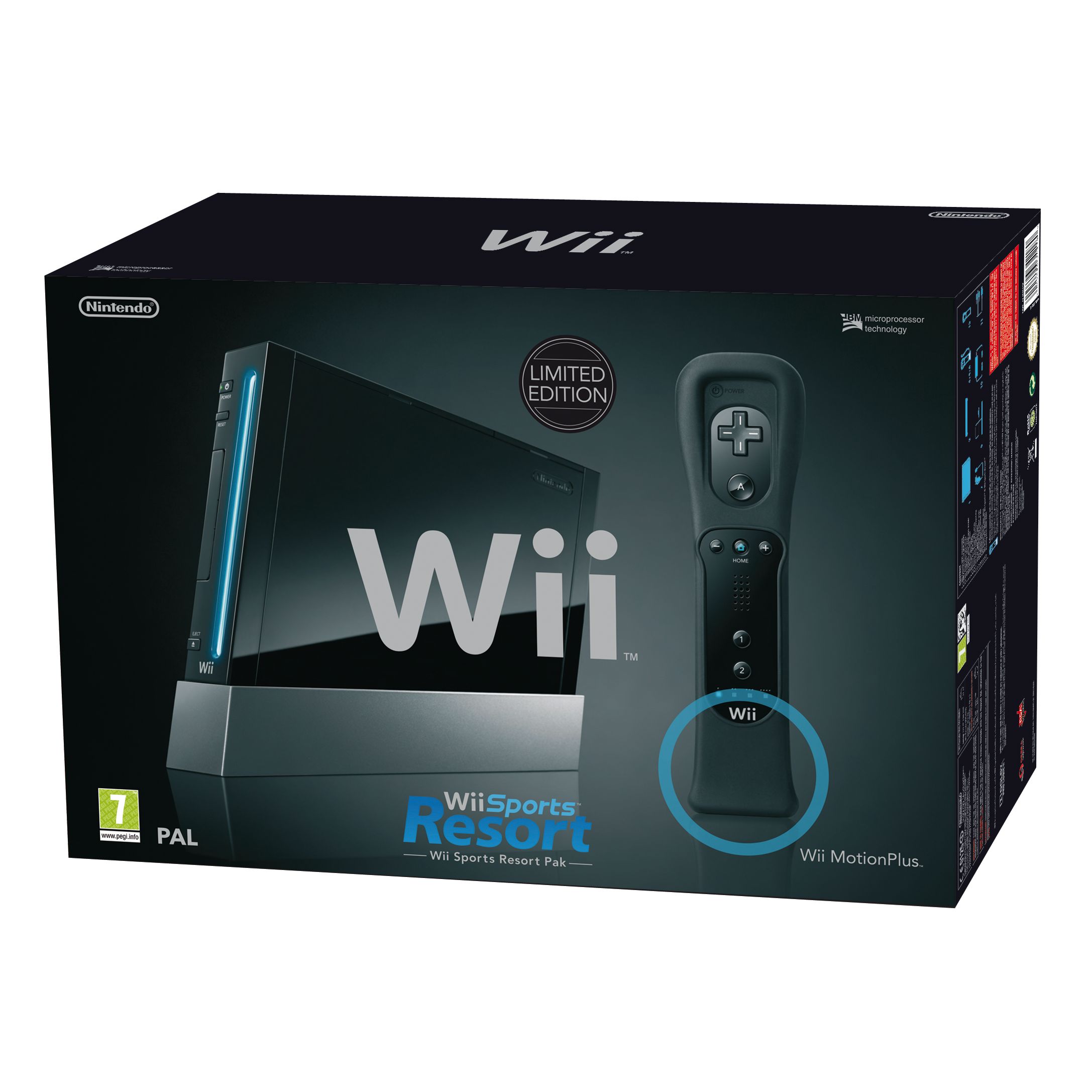Nintendo Wii Black Console with Wii Sports Resort at John Lewis