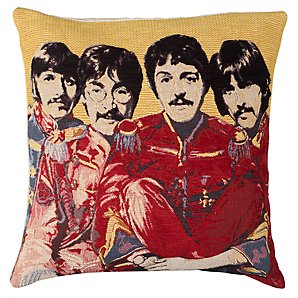Andrew Martin Beatles Cushion, Yellow