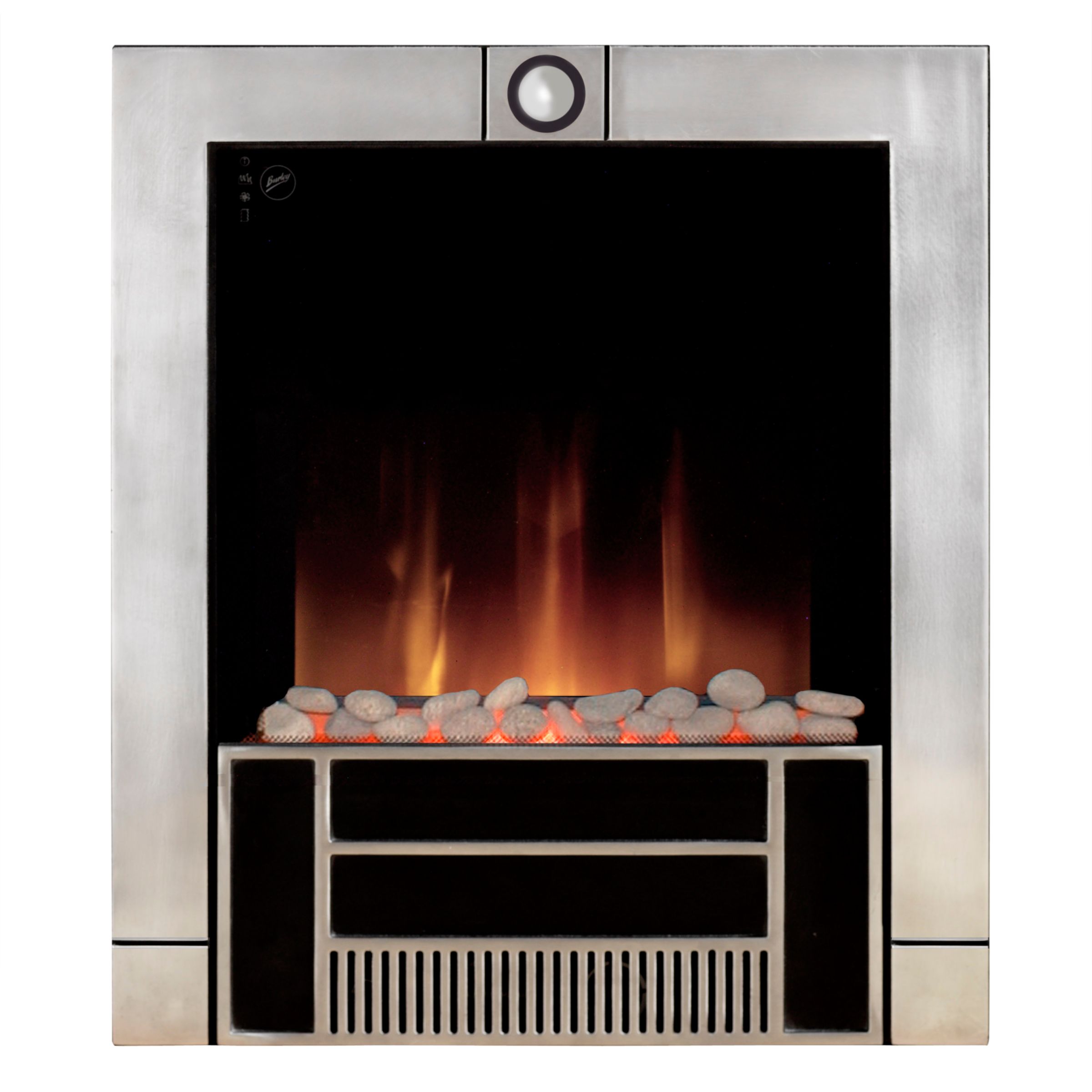 Burley Fuel-Effect Electric Fire, Ketton 551-S, Aluminium