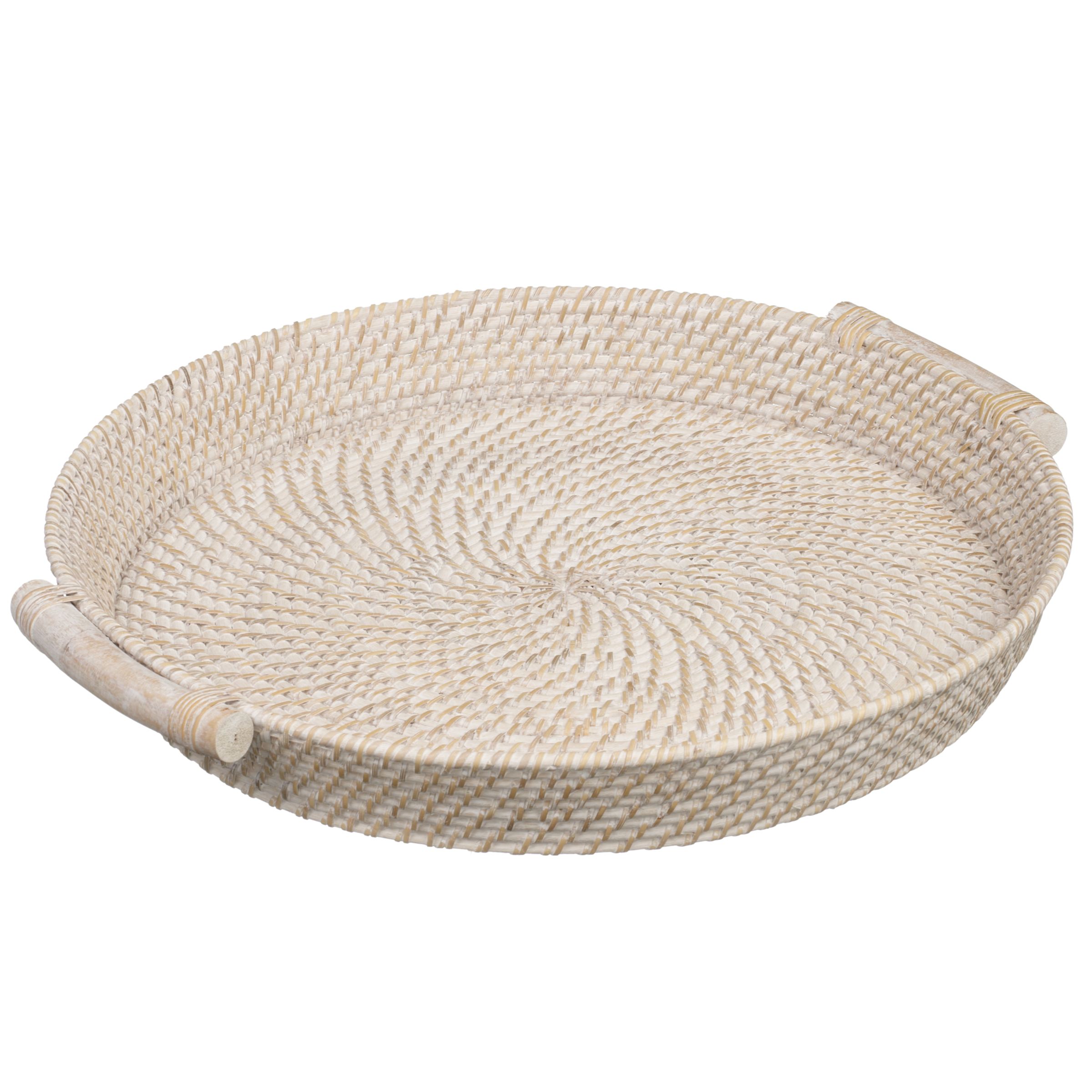 John Lewis Rattan Tray, White Wash