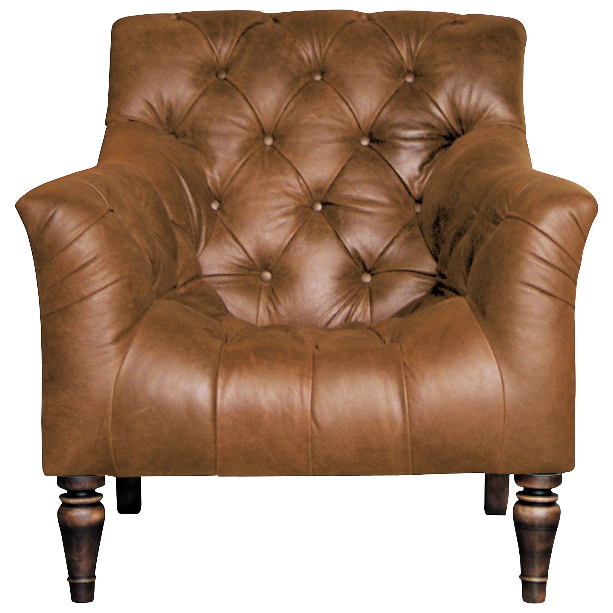 John Lewis Stirling Leather Chair, Brown at John Lewis