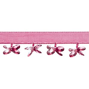 Butterfly Beaded Trim, Pink