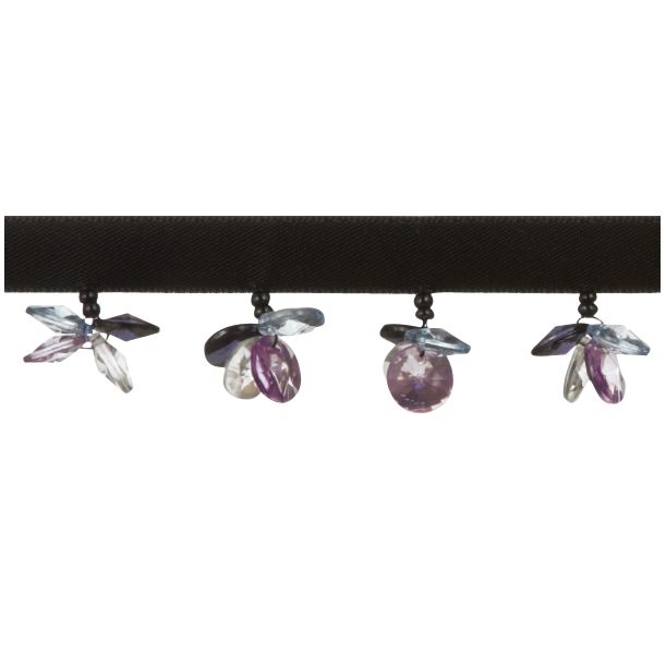 John Lewis Butterfly Beaded Trim, Purple