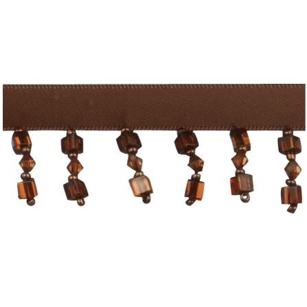 Square Beaded Trim, Chocolate